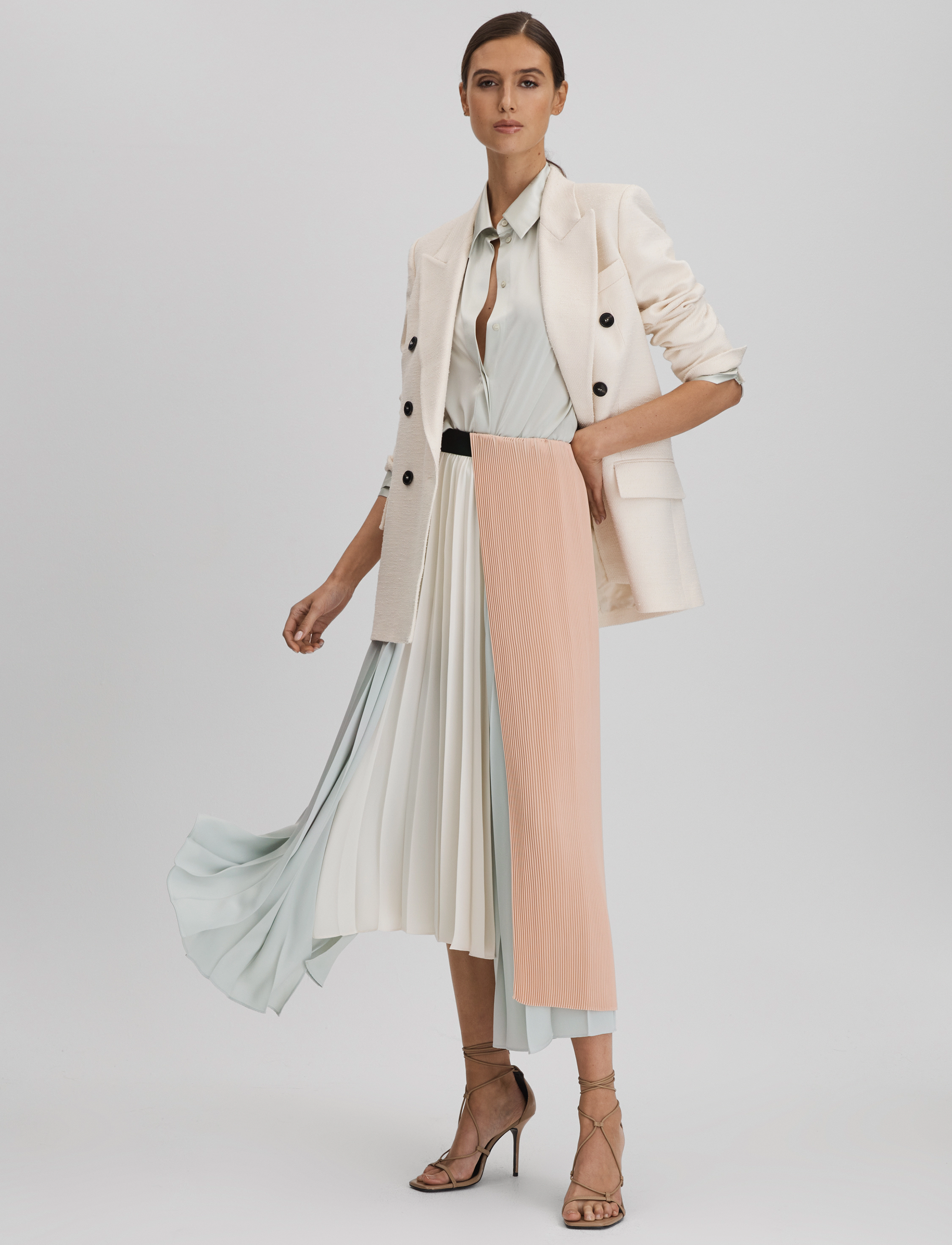 Reiss - MADDIE - midiskjørt - pink/cream - 4
