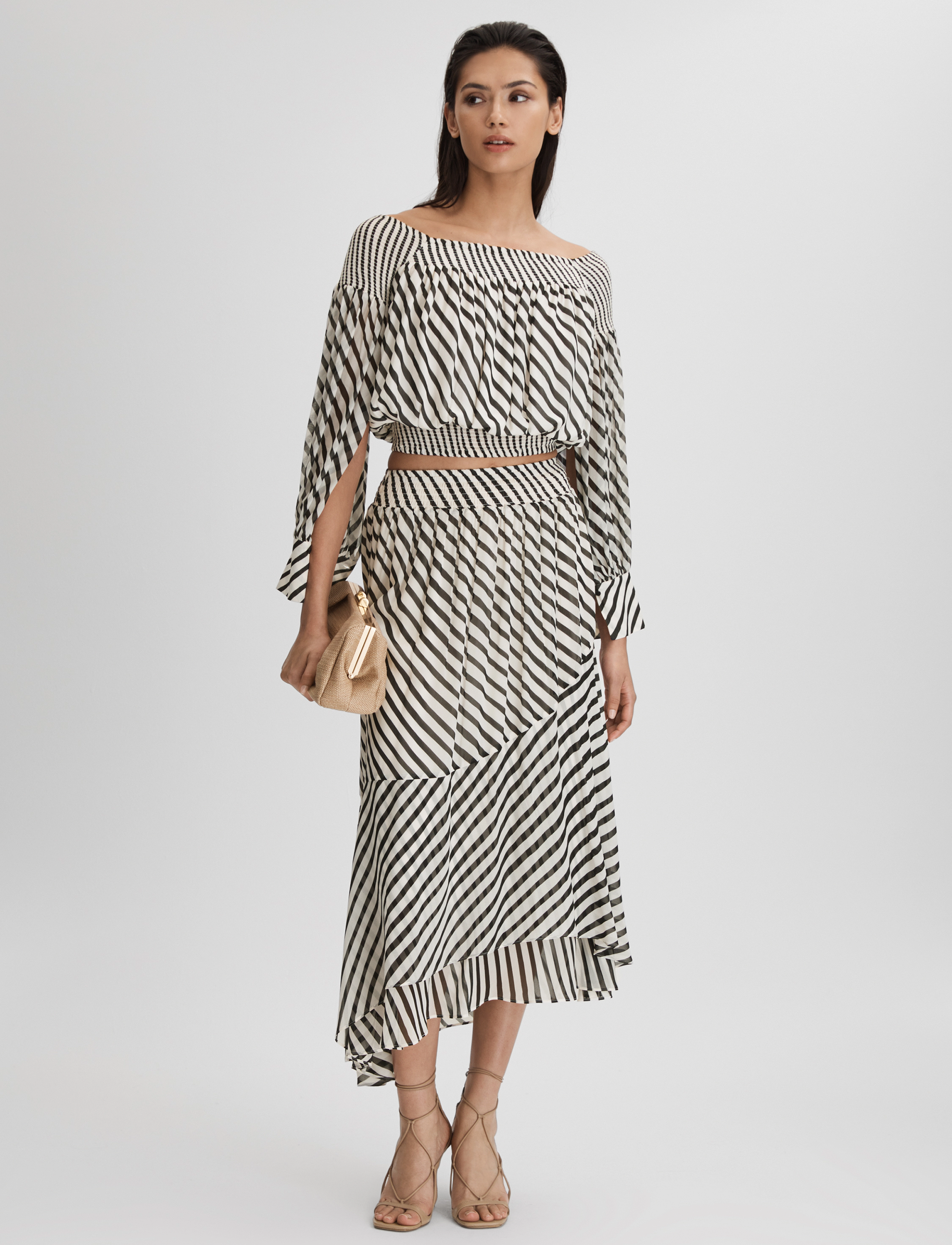 Reiss - DANI - midi röcke - black/cream - 5