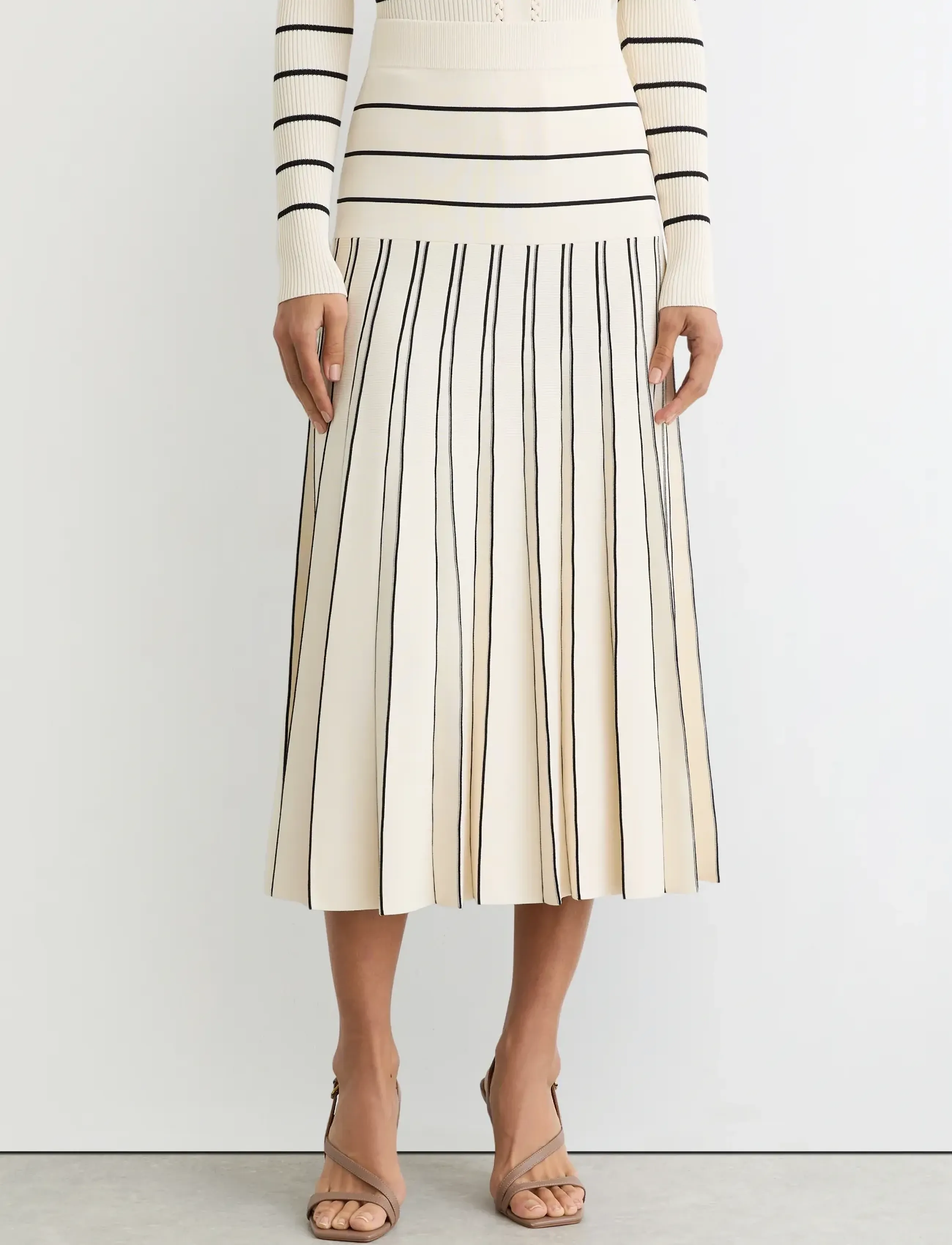 Reiss ALICE - Midi nederdele - IVORY/BLACK / black