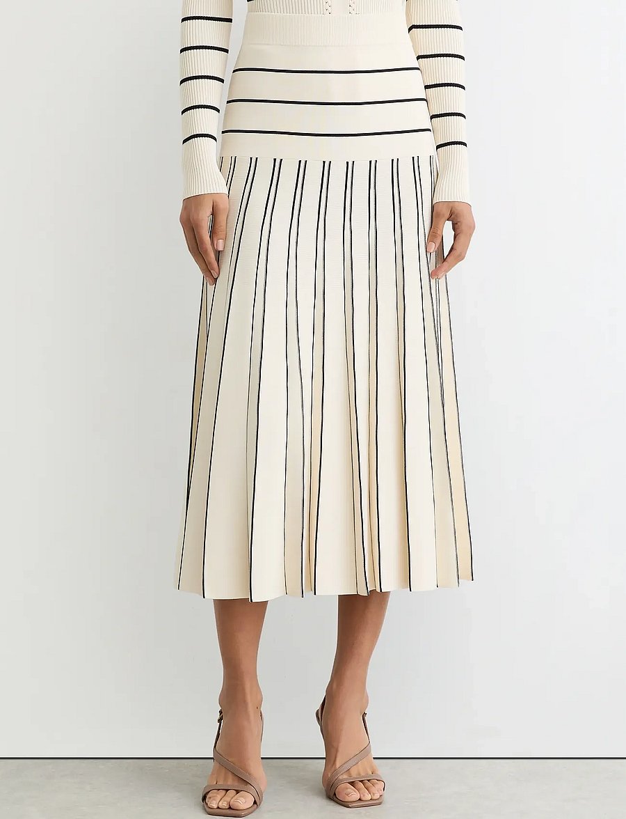 Reiss - ALICE - jupes plissées - ivory/black - 0