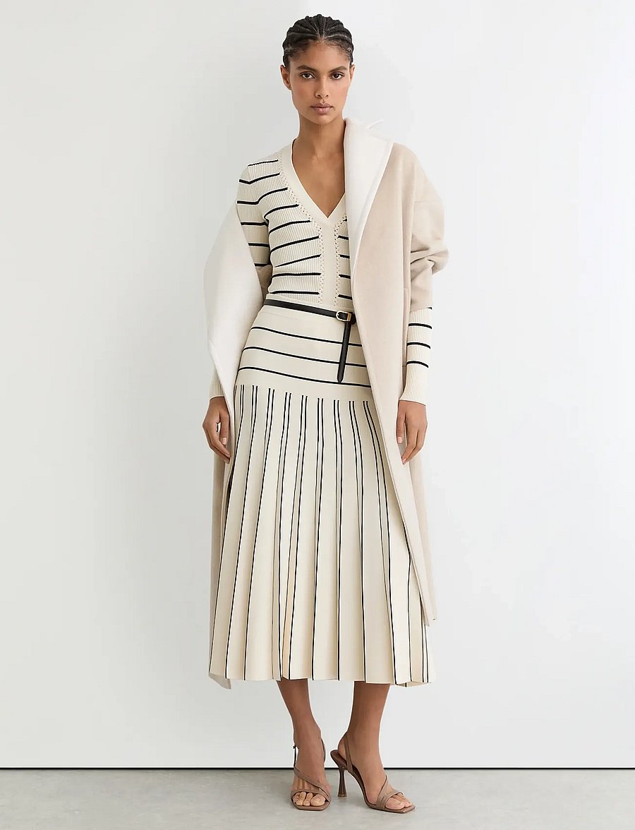 Reiss - ALICE - jupes plissées - ivory/black - 3