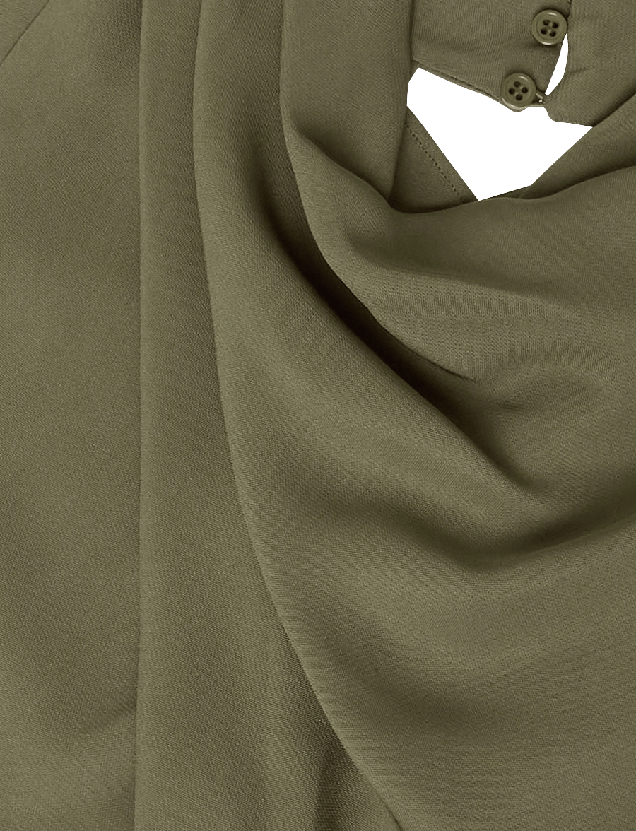 Reiss - ALMA HIGH NECK MIDI DRESS - midikleider - khaki green - 2
