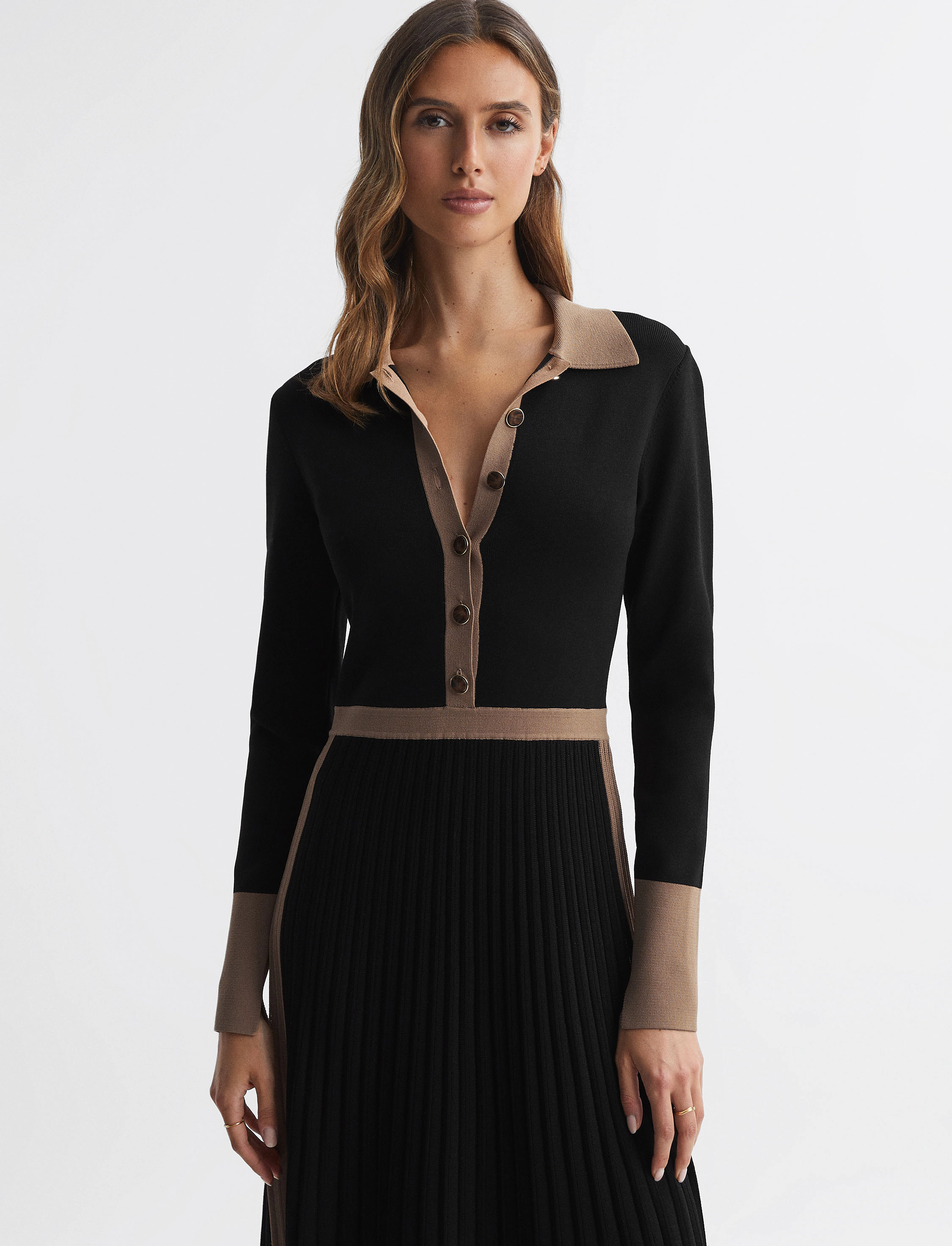Reiss - MIA Dress - black/camel - 4
