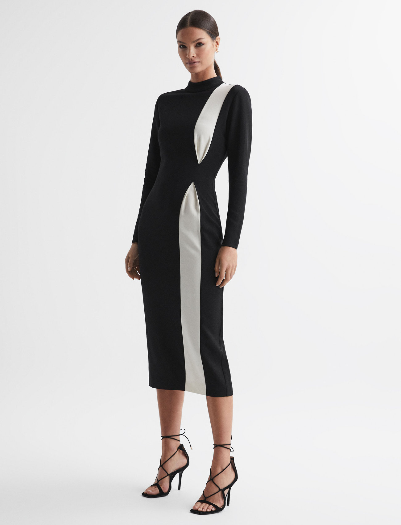 Reiss - MILLIE - sukienki dopasowane - black/white - 0
