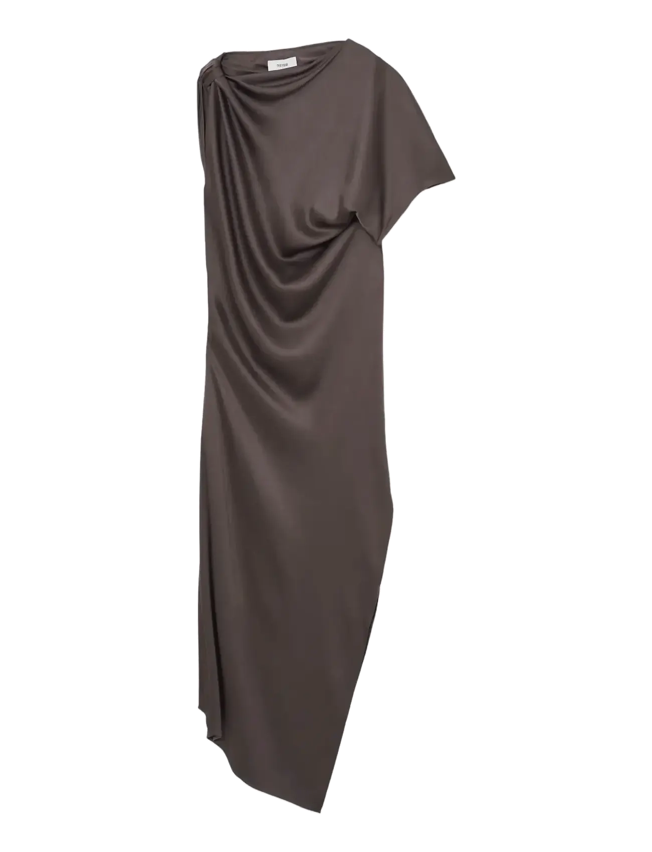 REISS Kenzie Drape Midi Kleid Braun - 38 - Damen
