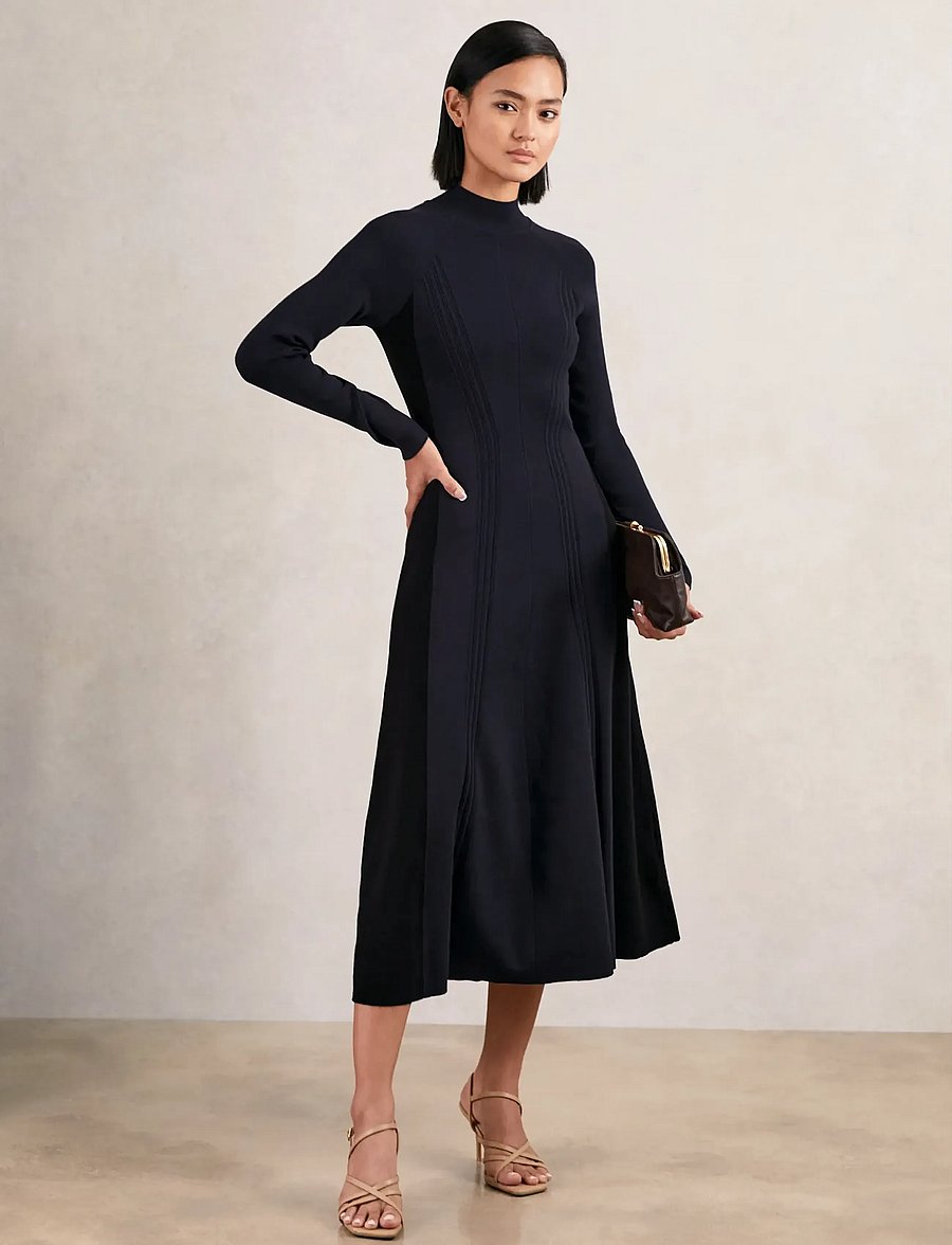 Reiss - ZAYA - midikleider - navy/black - 0