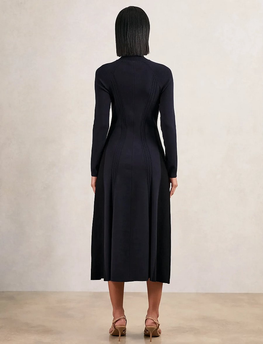 Reiss - ZAYA - midikleider - navy/black - 3