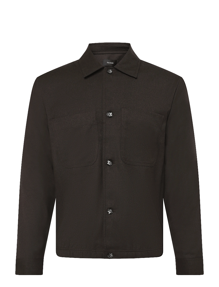 Reiss - PENGE LS BRUSHED WOOL TWIN POCKET OVERSHIRT - Überhemden - chocolate brown - 0