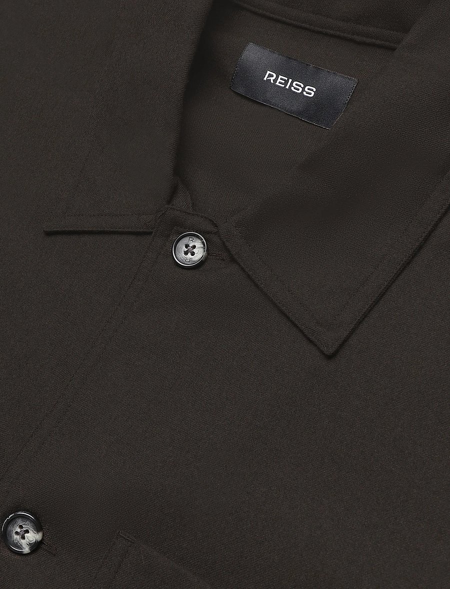 Reiss - PENGE LS BRUSHED WOOL TWIN POCKET OVERSHIRT - Überhemden - chocolate brown - 2