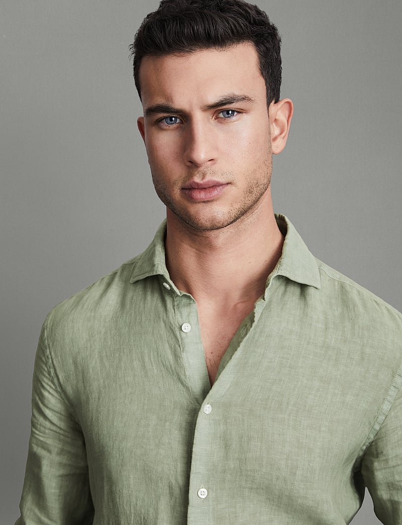 Reiss - RUBAN - linen shirts - pistachio - 3