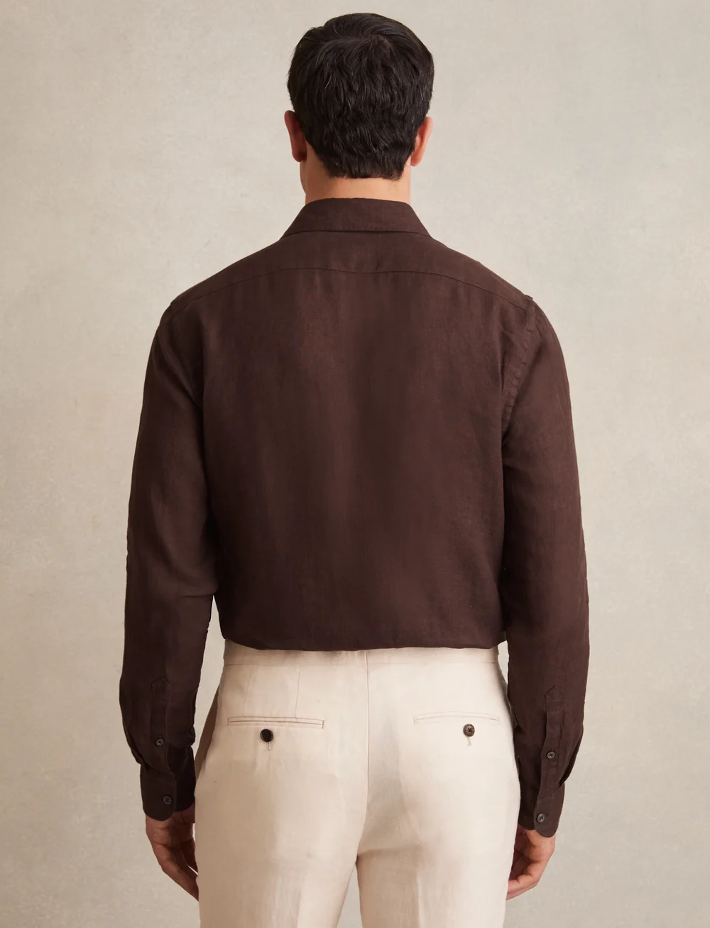 Reiss - RUBAN - linnen overhemden - dark brown - 3