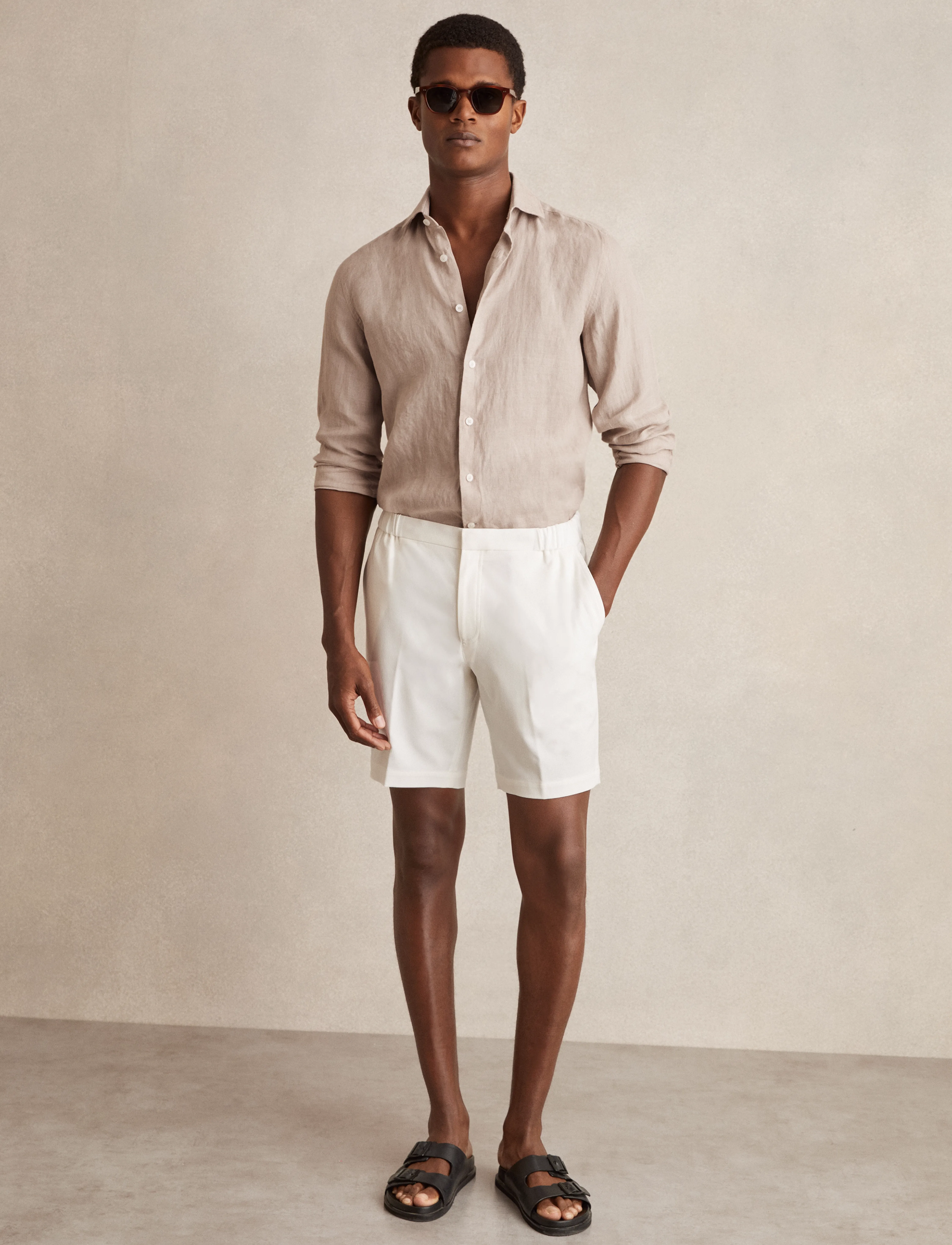 Reiss - RUBAN - leinenhemden - mink brown - 4