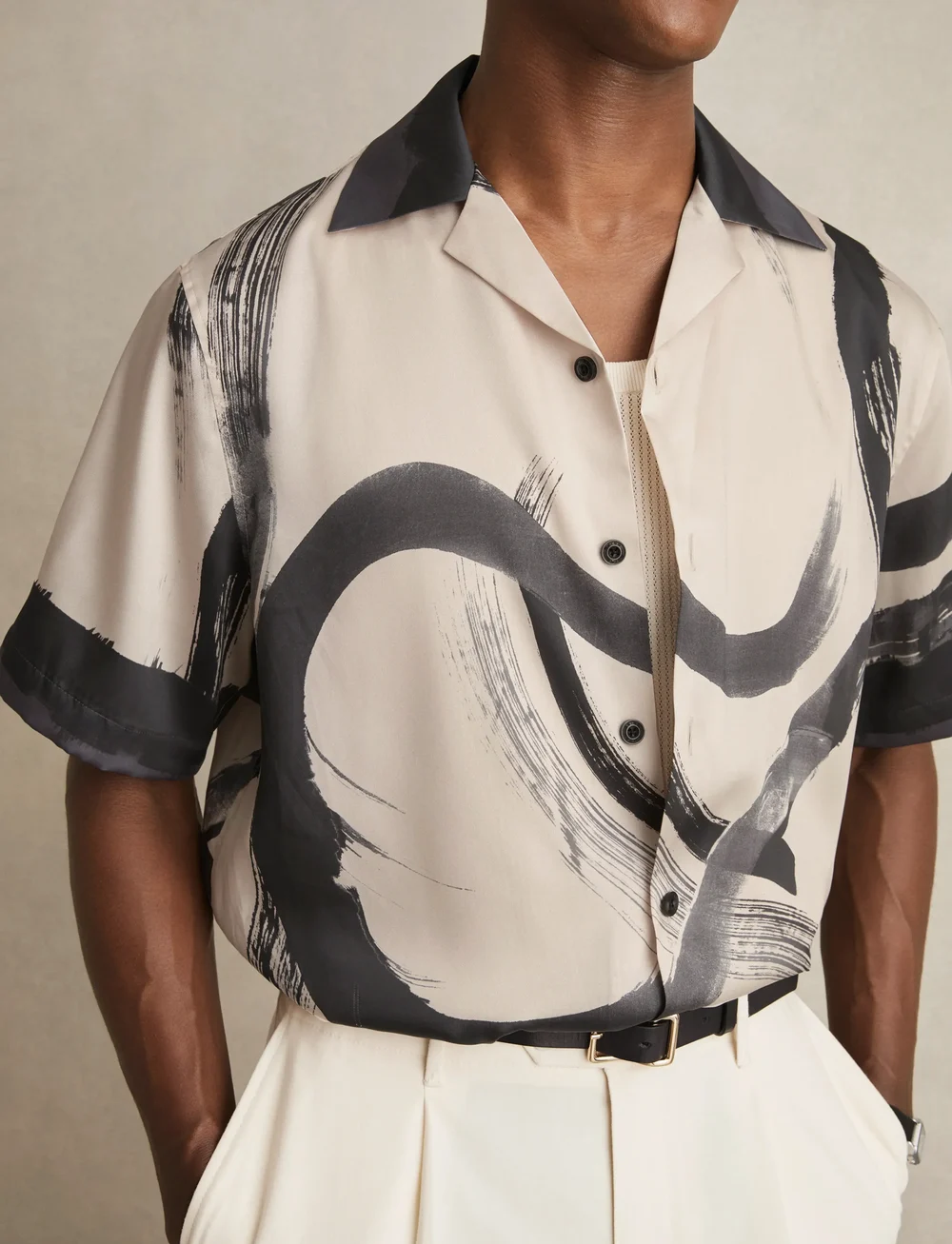 Reiss - ZEPHR - laisvalaikio marškiniai - charcoal grey/off white - 0