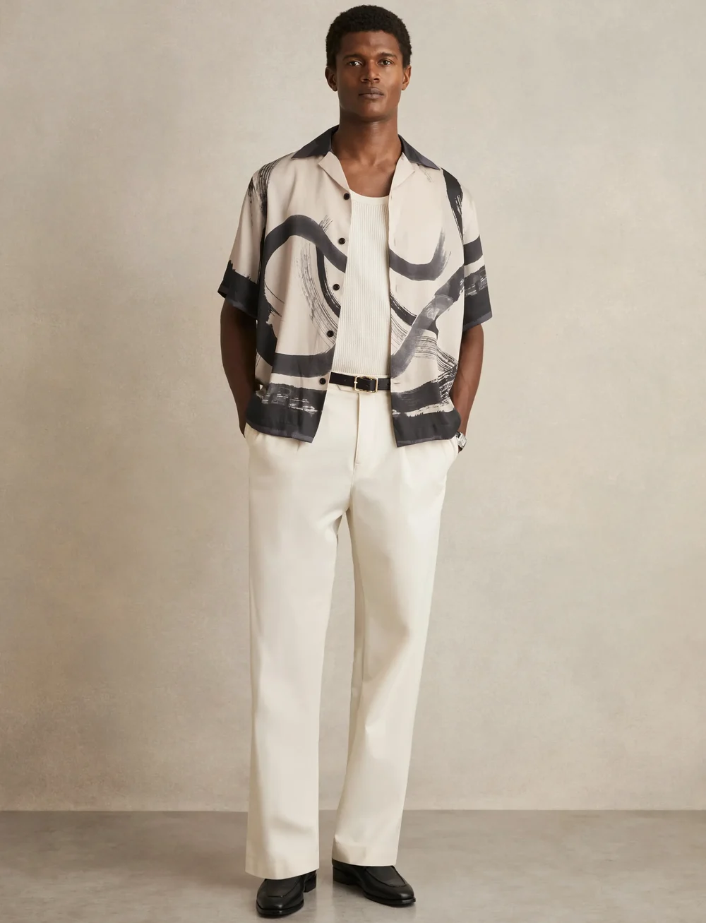 Reiss - ZEPHR - laisvalaikio marškiniai - charcoal grey/off white - 3