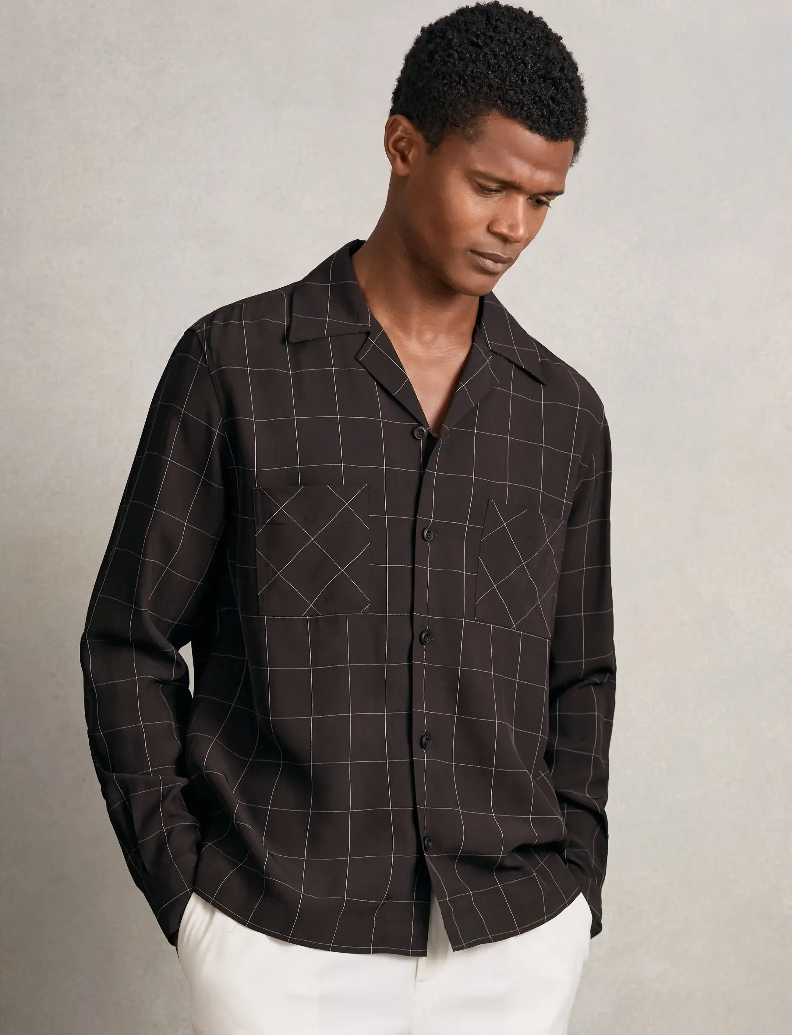 Reiss Simone, S, Brown, Skjorter > Afslappet Shirts, Herre