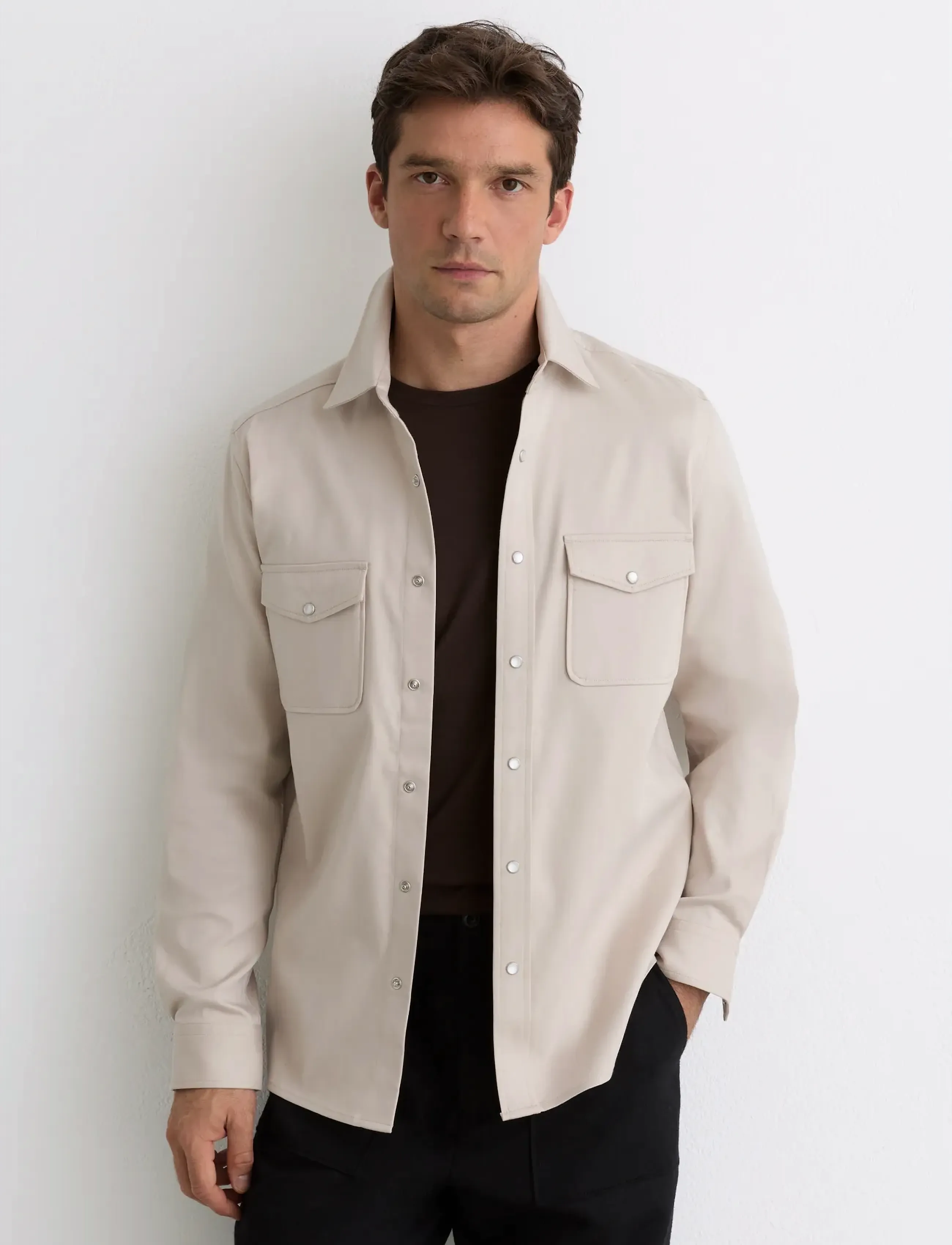 Reiss Mcrae, L, Shirts, Creme - Casual Männerswear