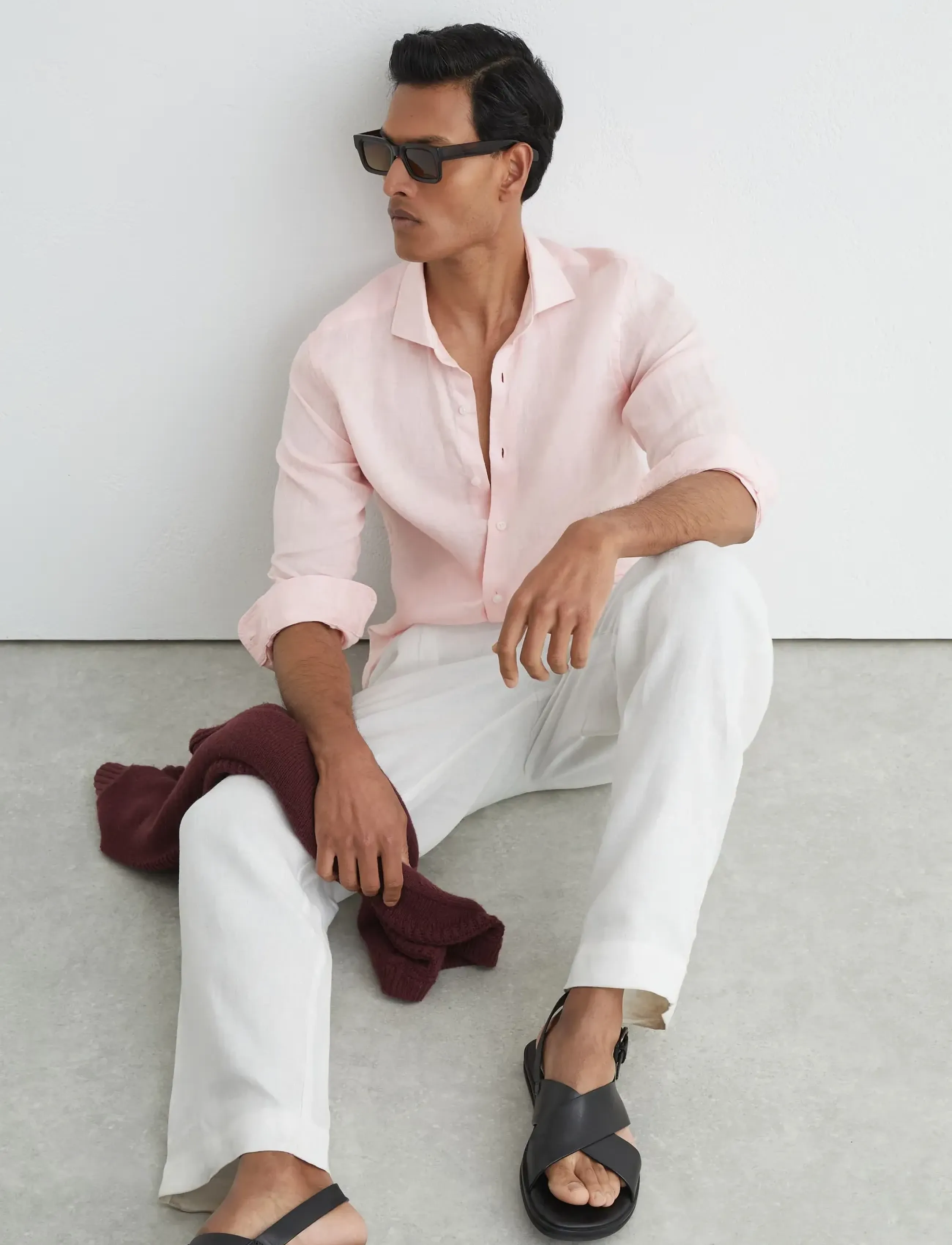 Reiss - RUBAN - linasest riidest särgid - rose pink - 3