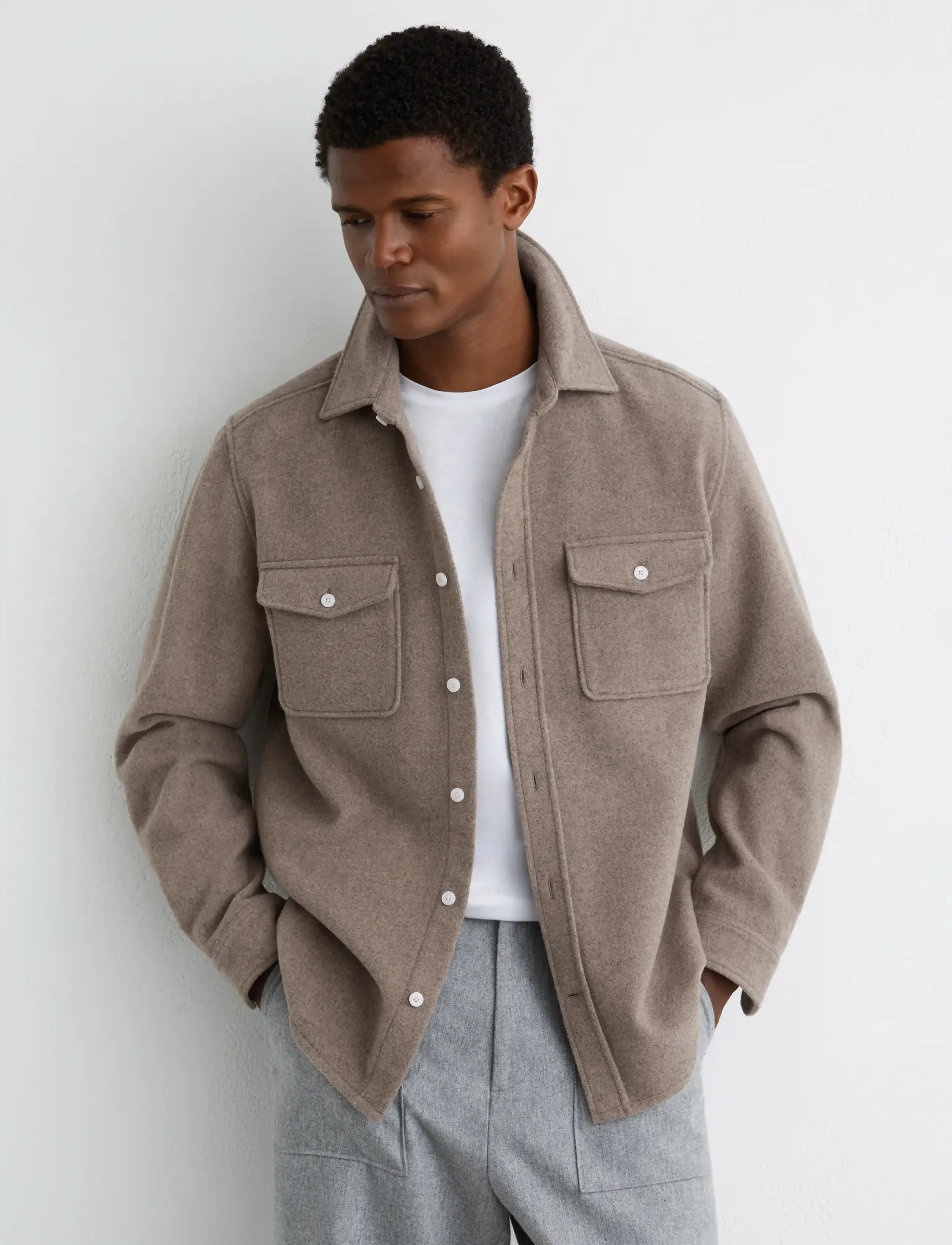 Reiss DEMARI - Ytterkläder - OATMEAL MELANGE / brown