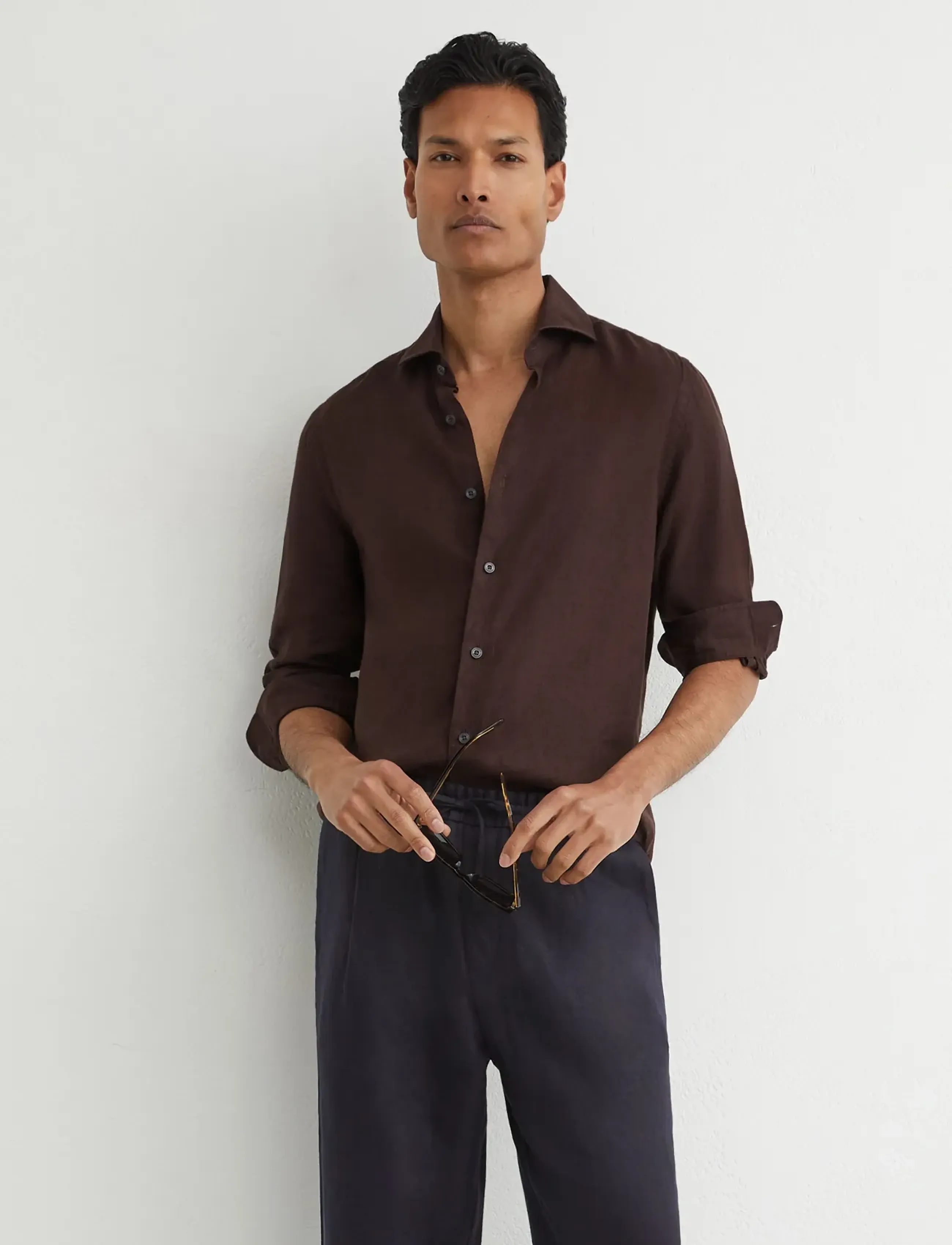 Reiss RUBAN - Shirts - CHOCOLATE BROWN / brown