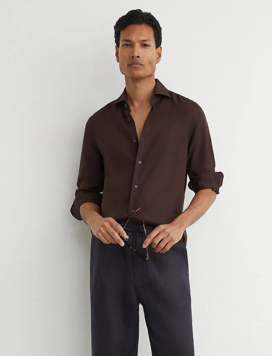 Reiss - RUBAN - basic skjortor - chocolate brown - 0