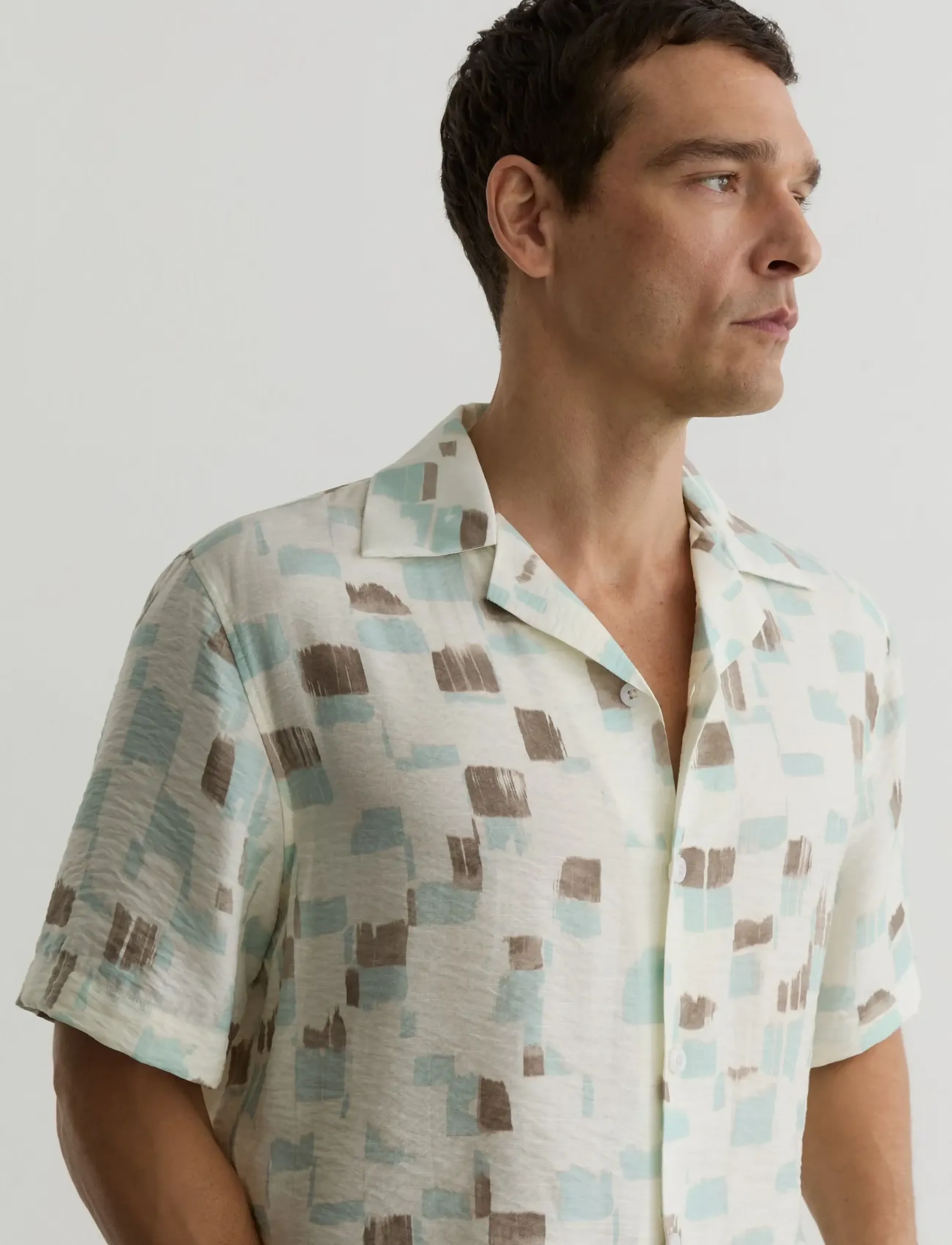 Reiss Vespucci, L, Shirts, Creme - Casual Männerswear