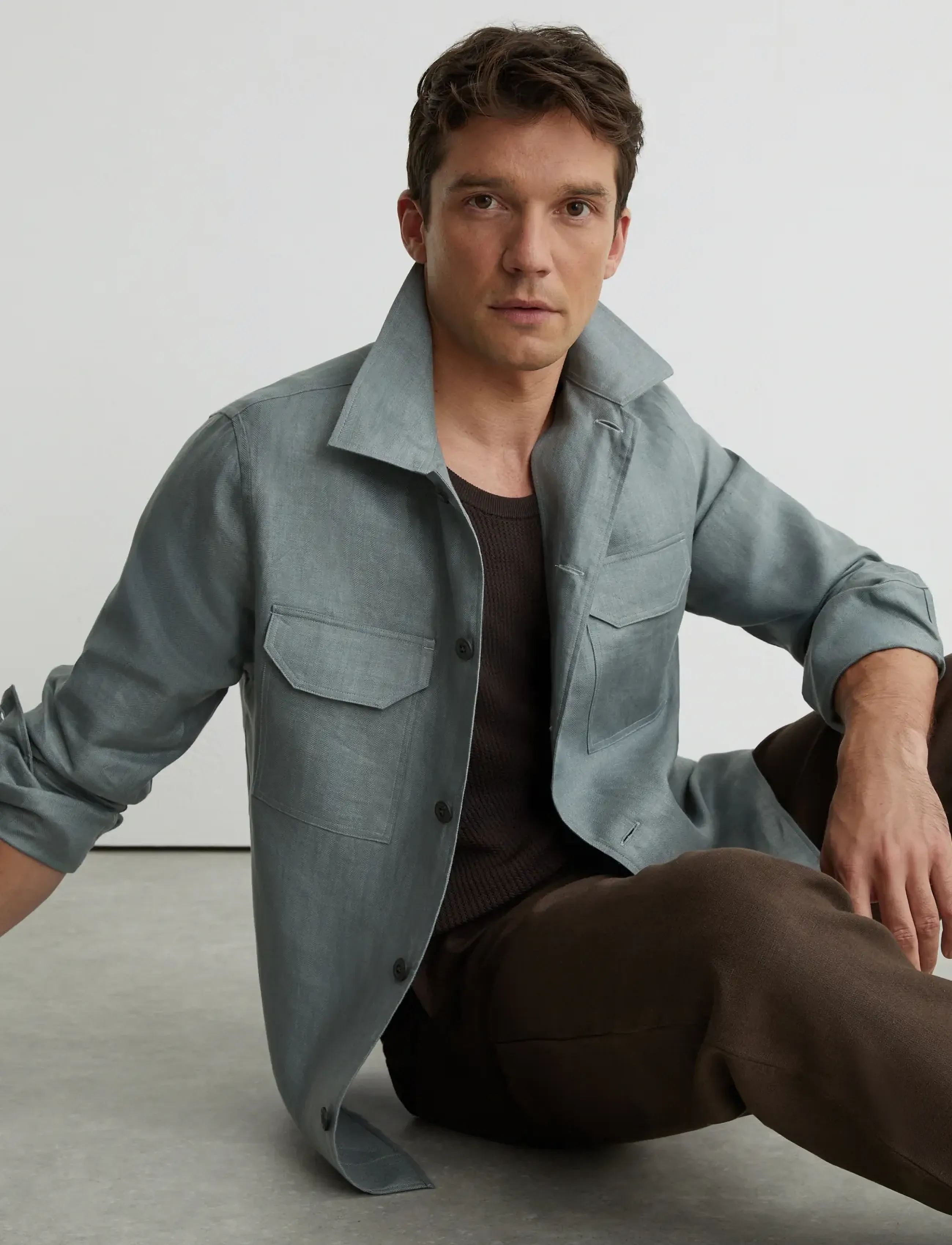 Reiss POLASIO - Shirts - MIDNIGHT GREEN / green