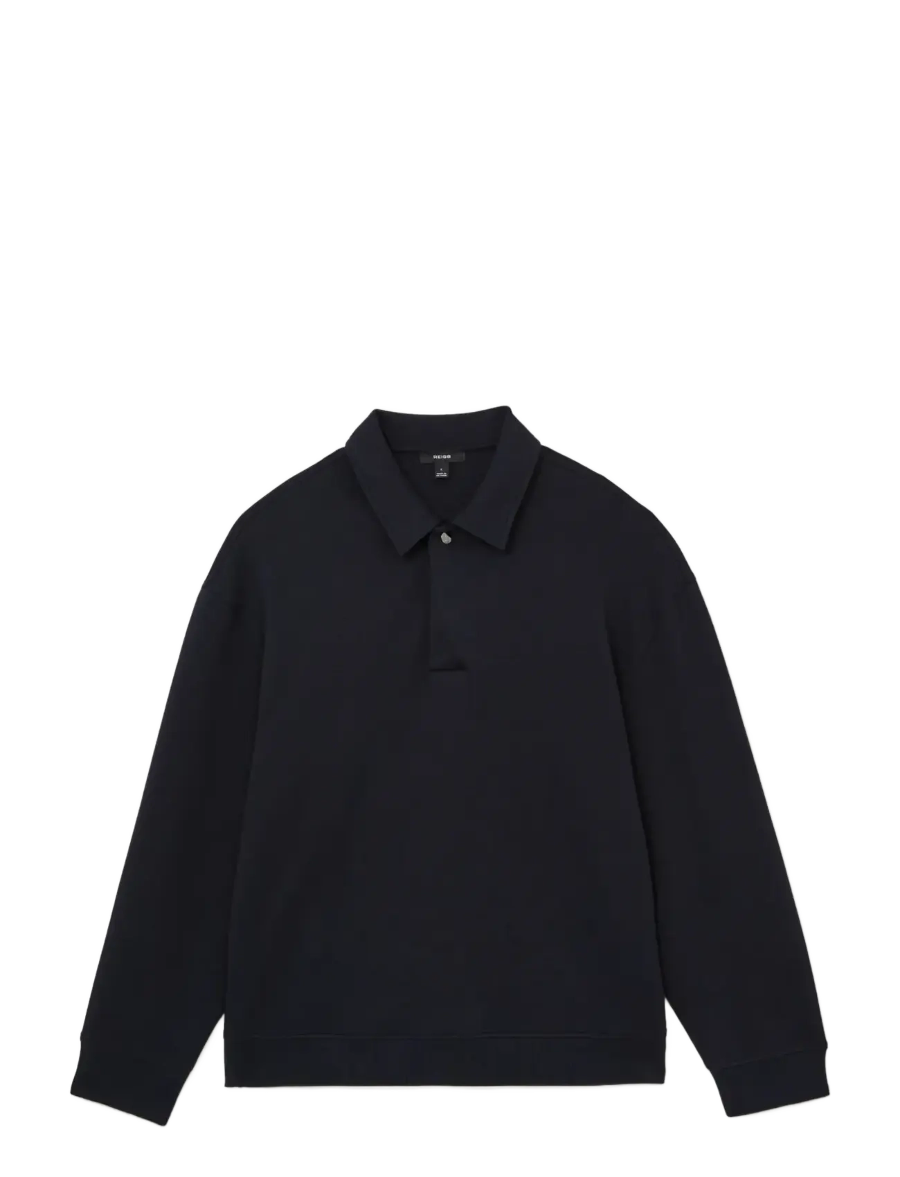 Reiss - BROOKS LS INTERLOCK POLO SWEATSHIRT - navy - 1