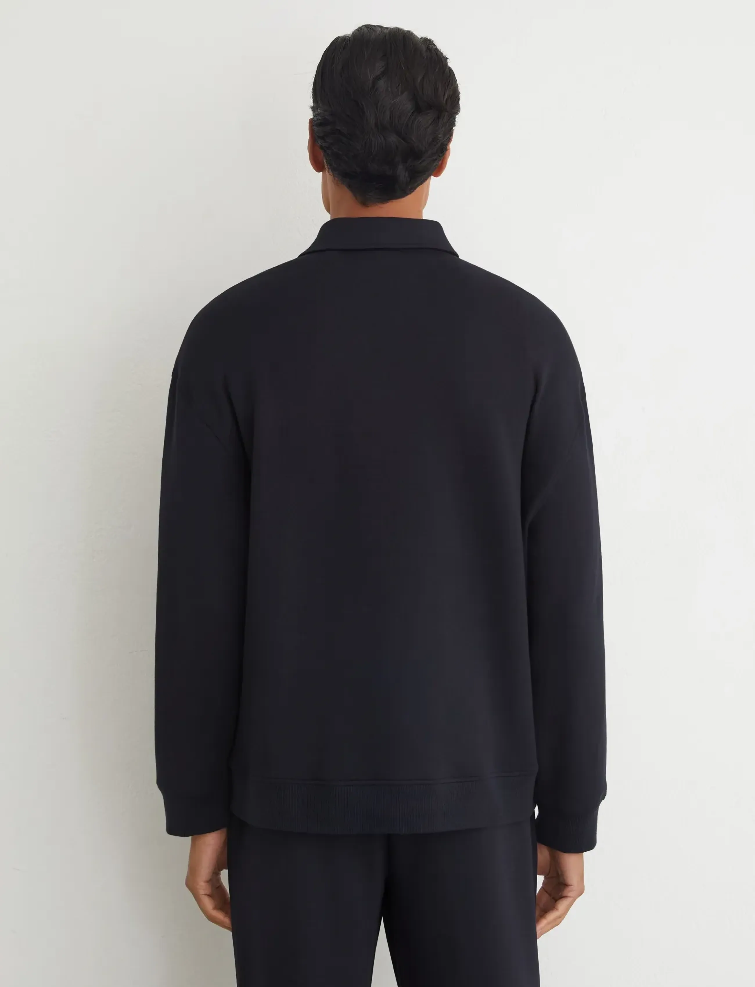 Reiss - BROOKS LS INTERLOCK POLO SWEATSHIRT - navy - 3