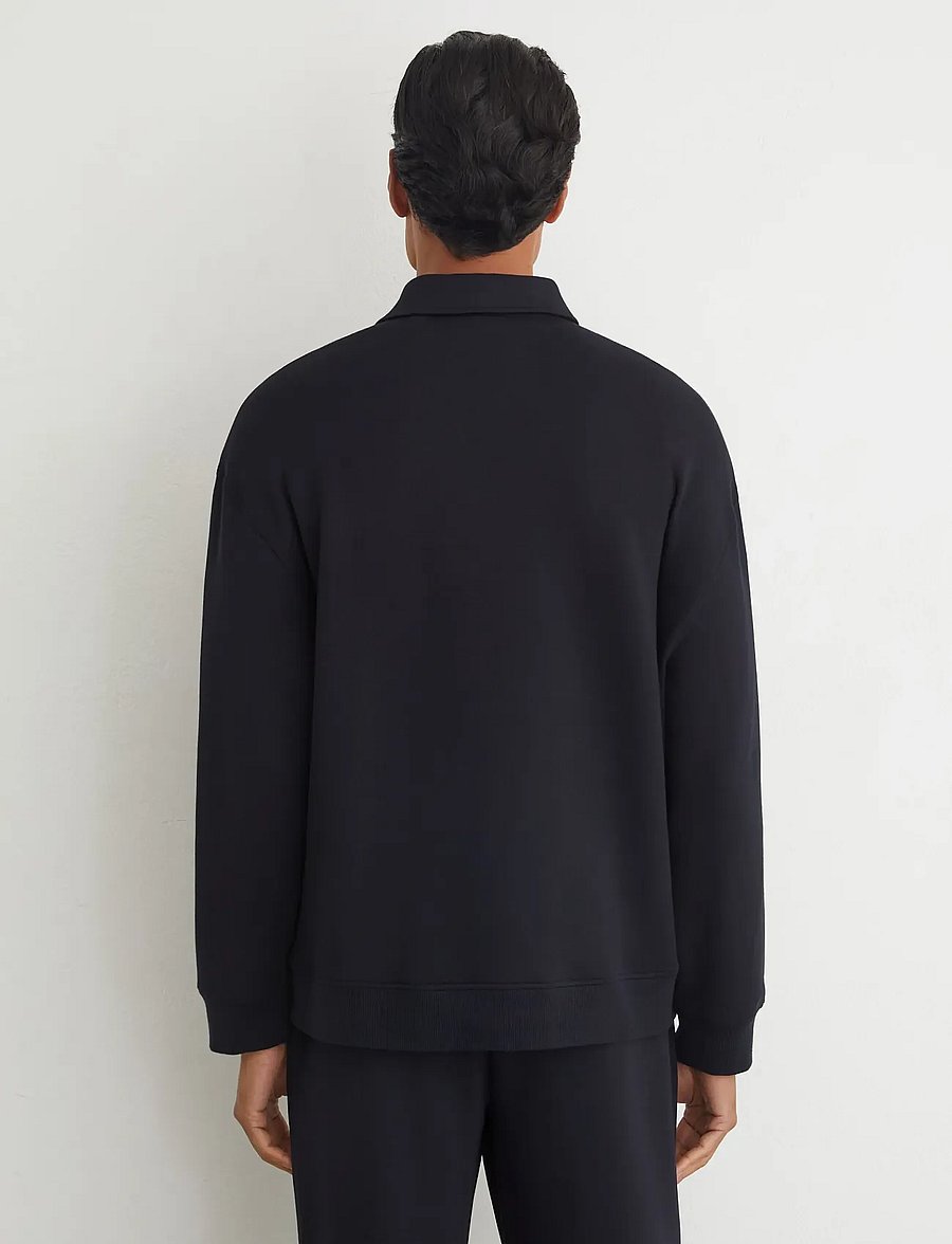 Reiss - BROOKS LS INTERLOCK POLO SWEATSHIRT - langärmelige strick-polohemden - navy - 3