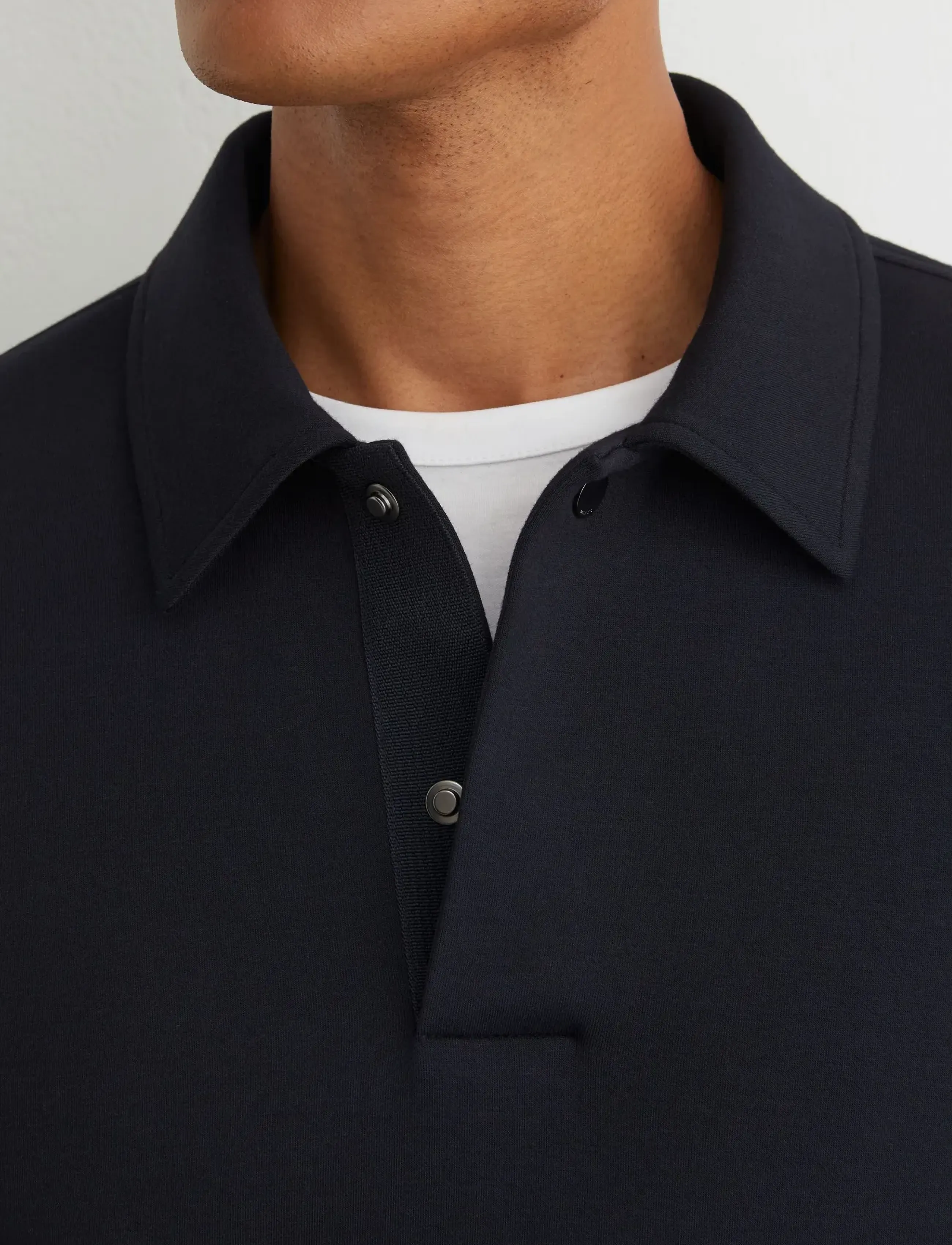 Reiss - BROOKS LS INTERLOCK POLO SWEATSHIRT - navy - 4