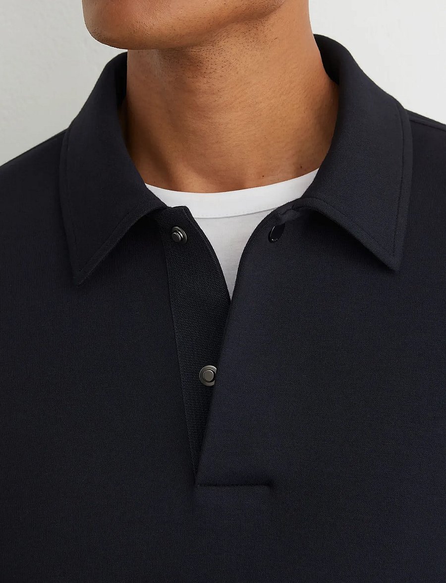 Reiss - BROOKS LS INTERLOCK POLO SWEATSHIRT - langärmelige strick-polohemden - navy - 4