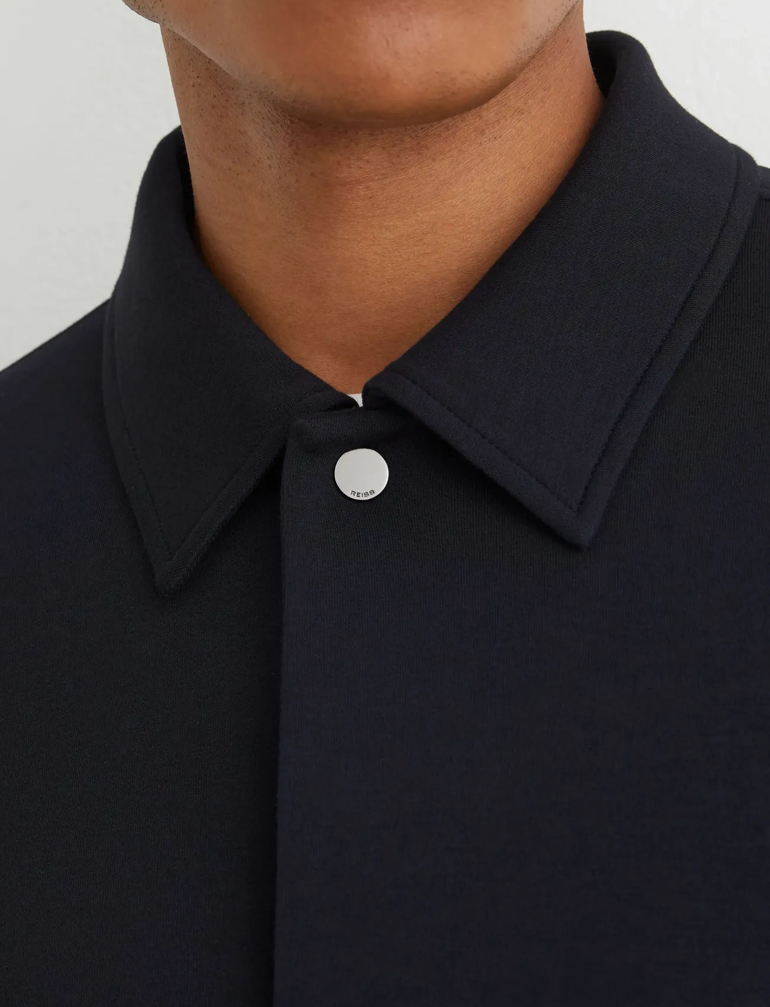 Reiss - BROOKS LS INTERLOCK POLO SWEATSHIRT - navy - 5