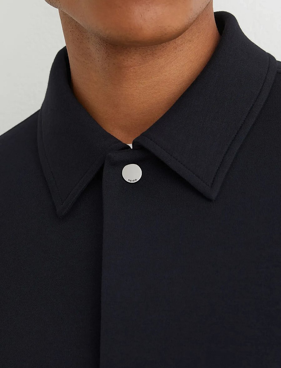 Reiss - BROOKS LS INTERLOCK POLO SWEATSHIRT - langärmelige strick-polohemden - navy - 5