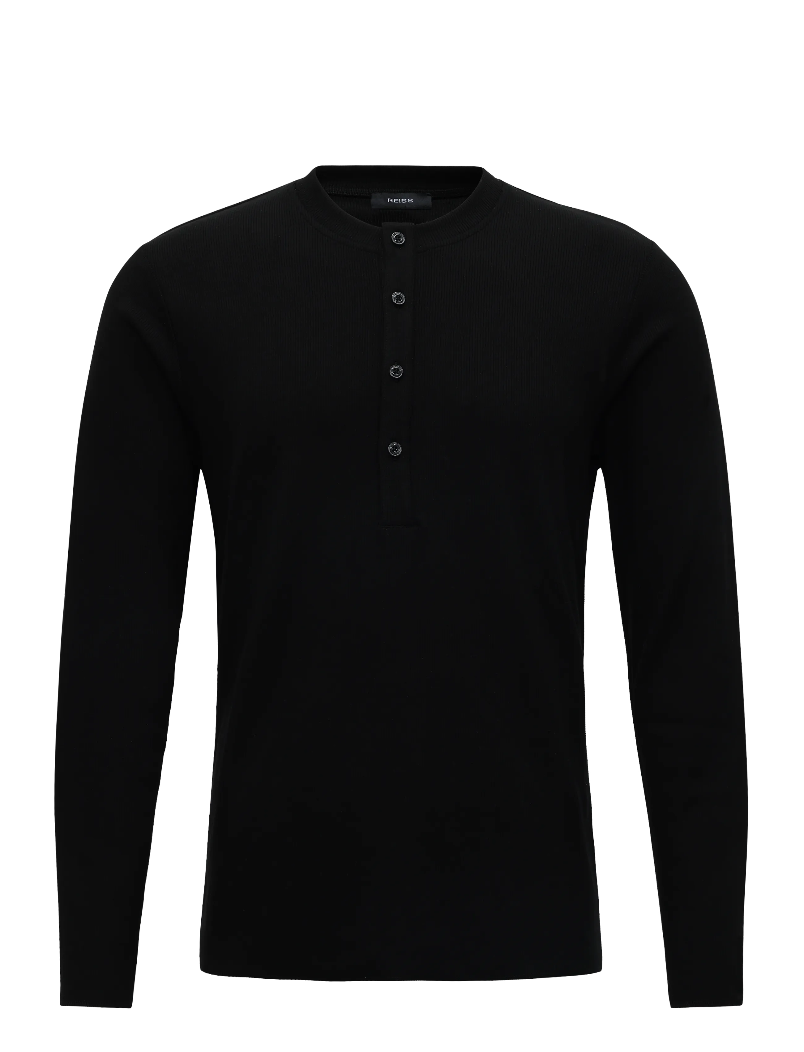 Francisco Ls Textured Grandad Collar Polo