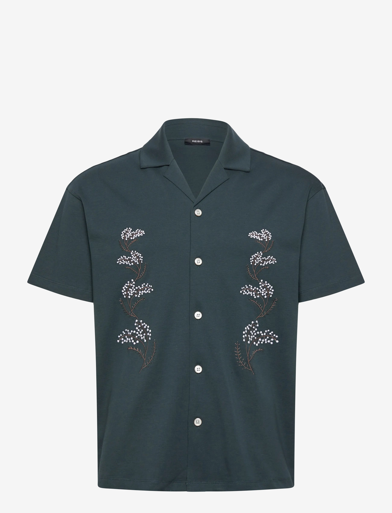 Reiss - GOYA - lühikeste varrukatega särgid - dark green - 0