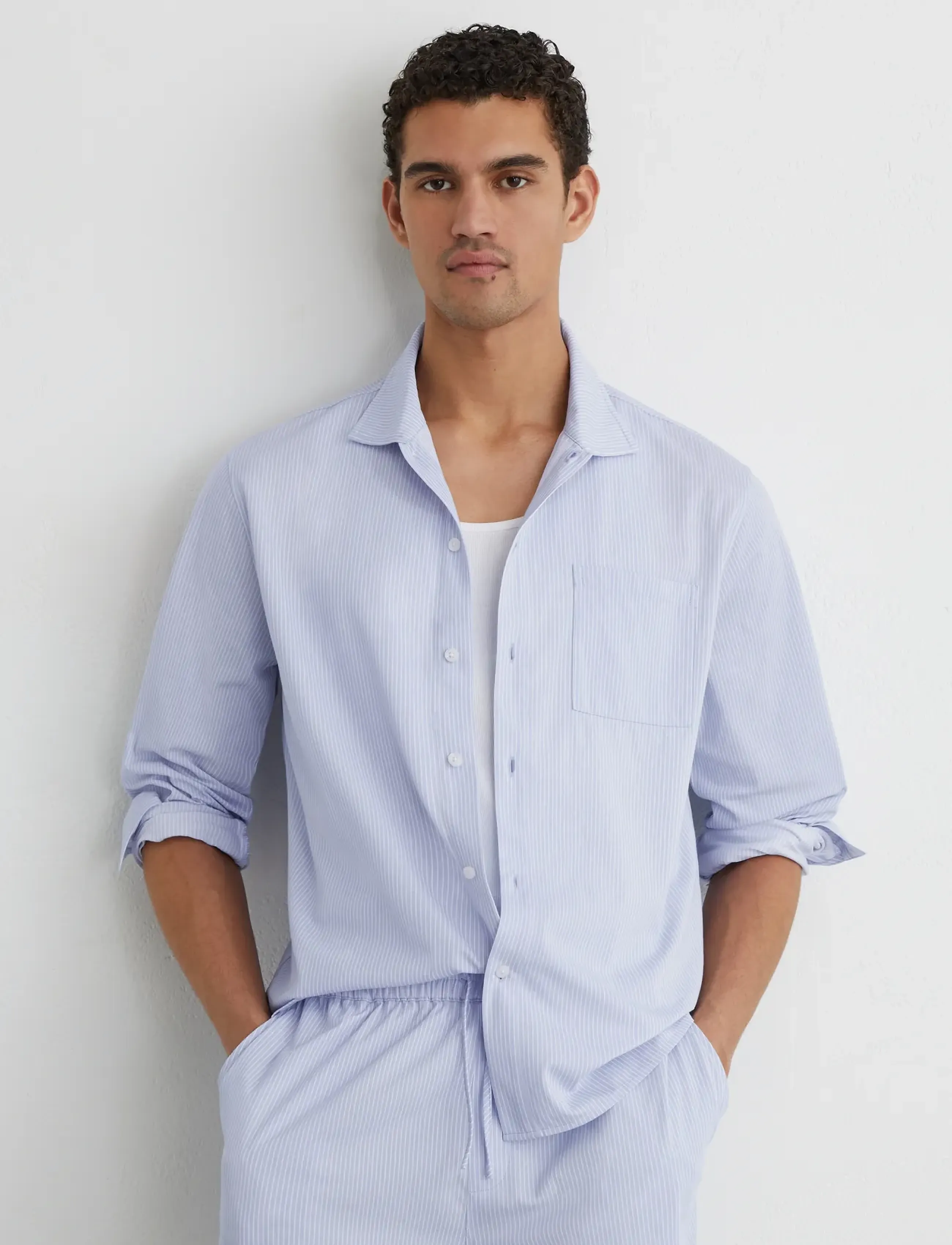 Reiss Corso, L, Blue, Shirts > Striped Shirts, Herre