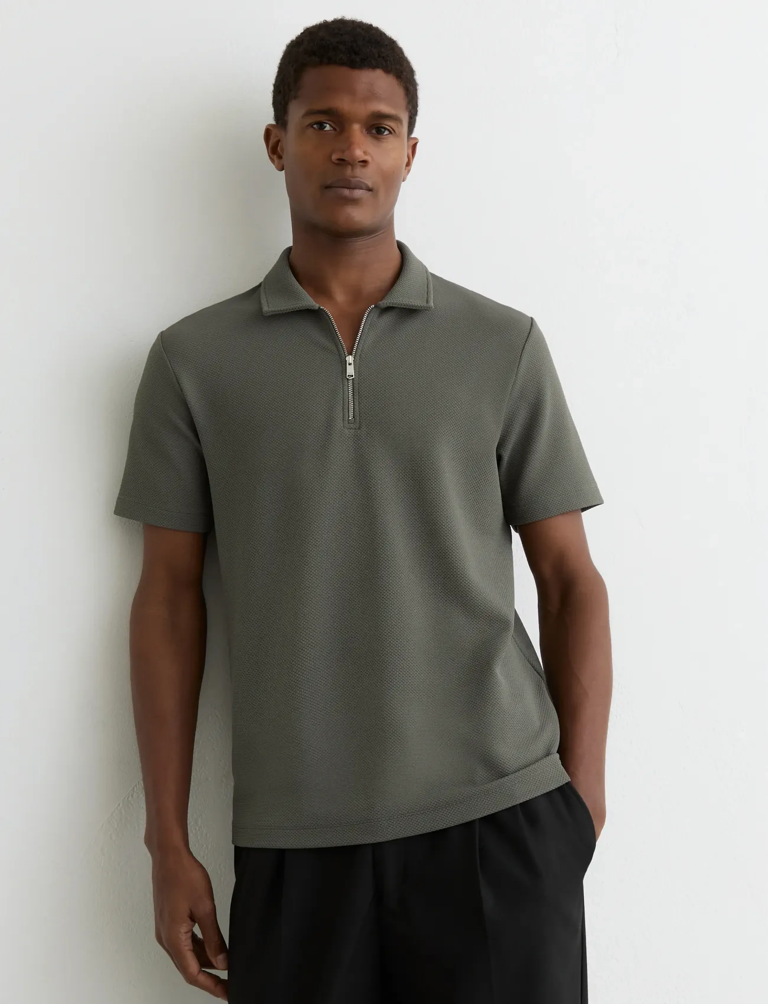 Reiss FORNO - Pikeepaidat - SAGE GREEN / silver