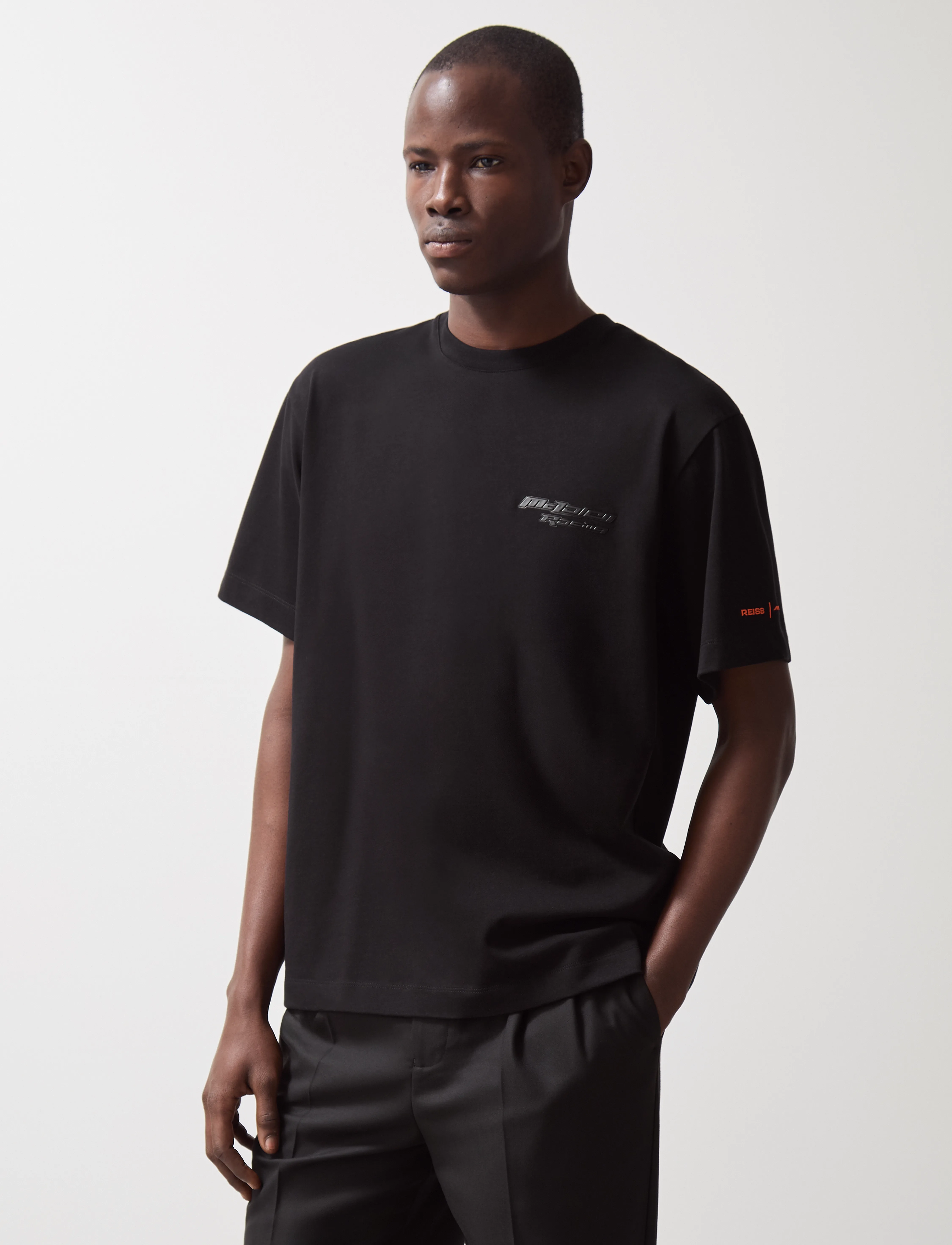 Reiss NAKATA - T-shirts - BLACK / black