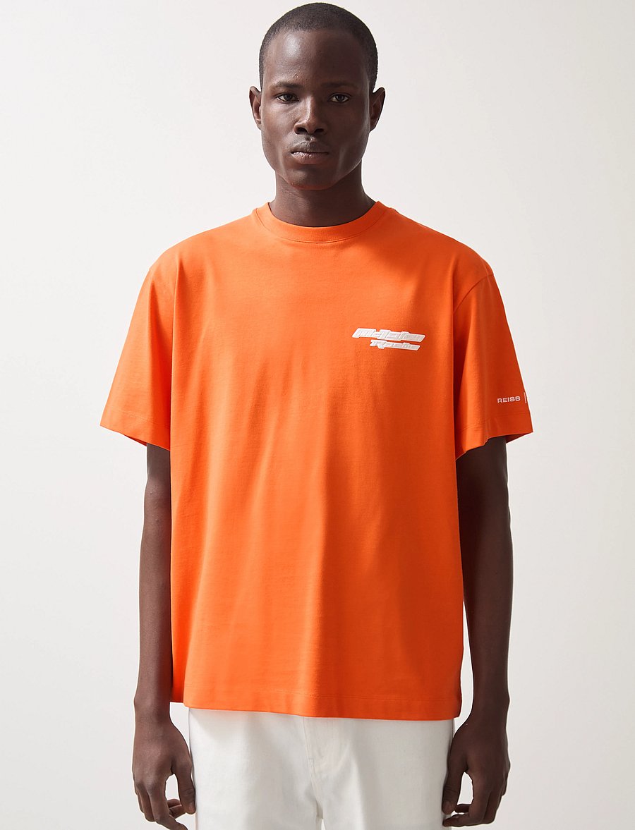 Reiss - NAKATA - kurzärmelige t-shirts - papaya orange - 0