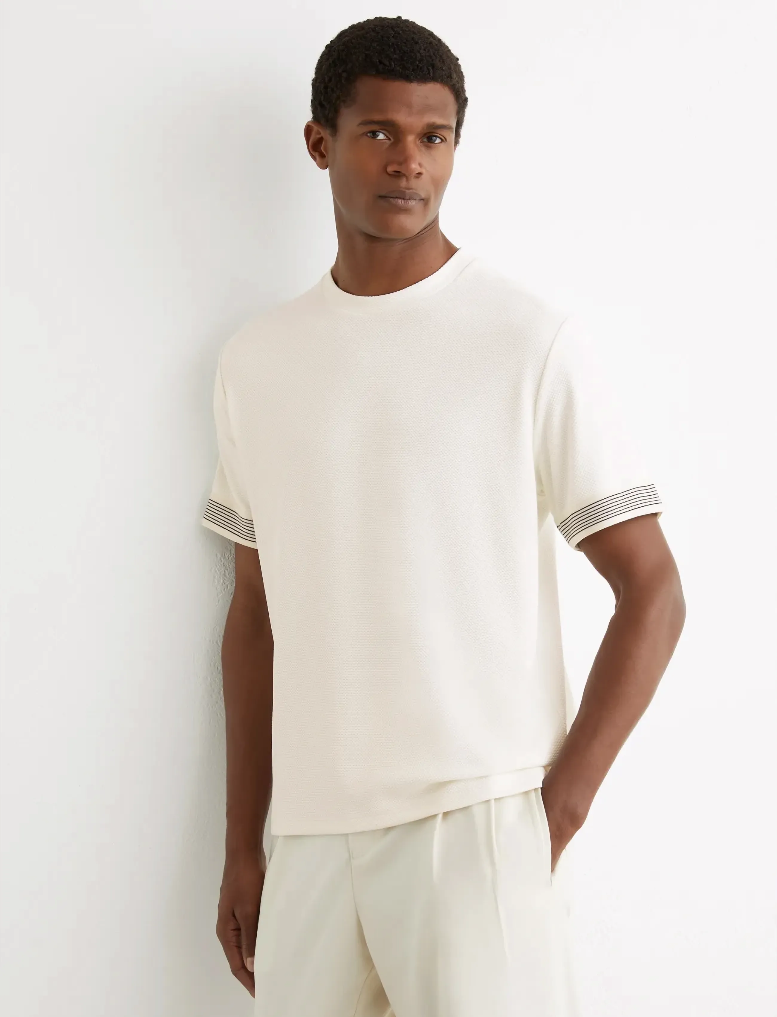 Reiss Aries, M, White, T-Shirts > Kortærmede, Herre