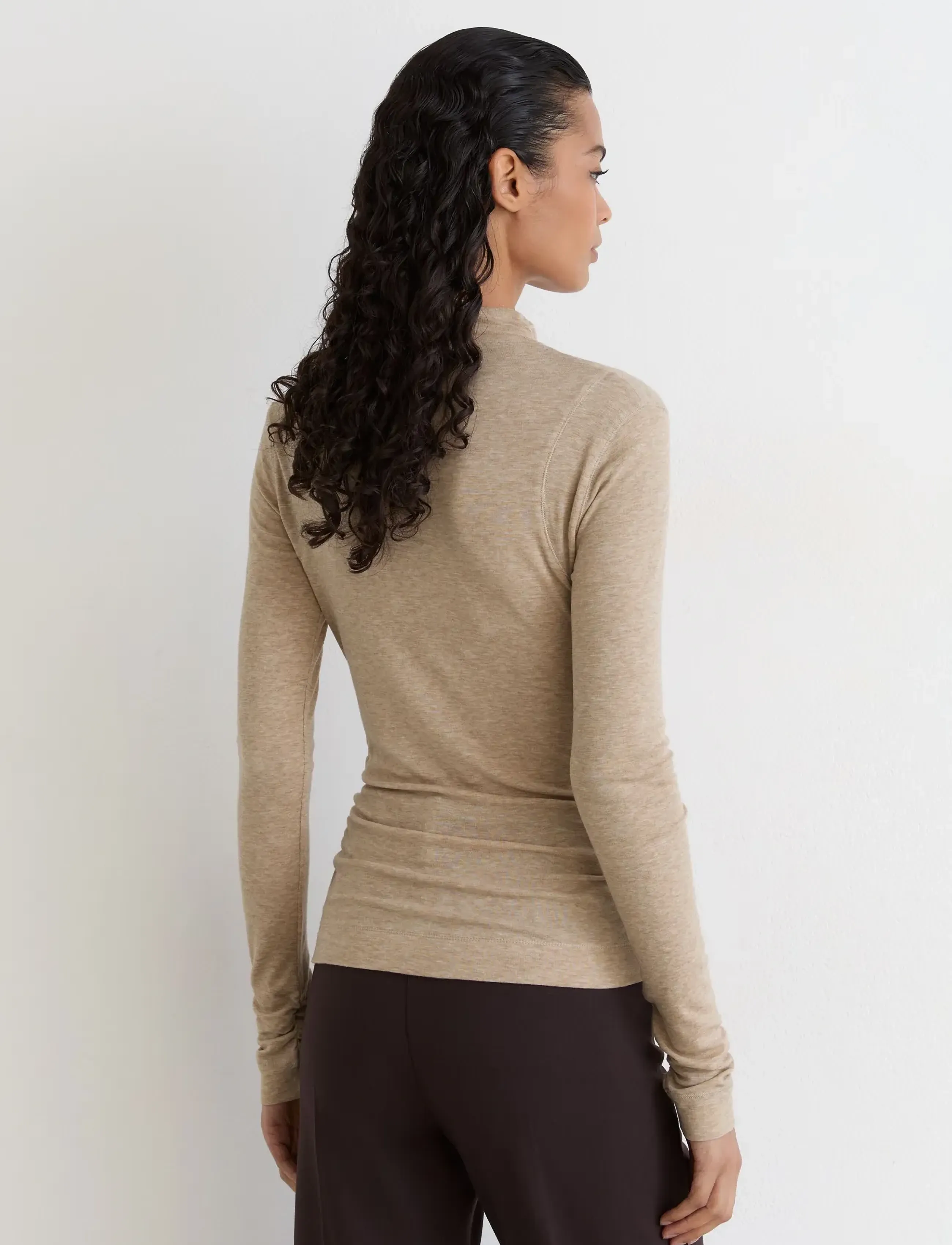 Reiss - HEIDI LONG SLEEVE RUCHED TEE - rollkragenpullover - oatmeal neutral - 3