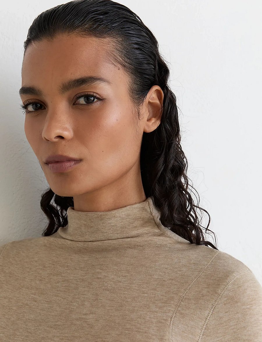Reiss - HEIDI LONG SLEEVE RUCHED TEE - rollkragenpullover - oatmeal neutral - 4