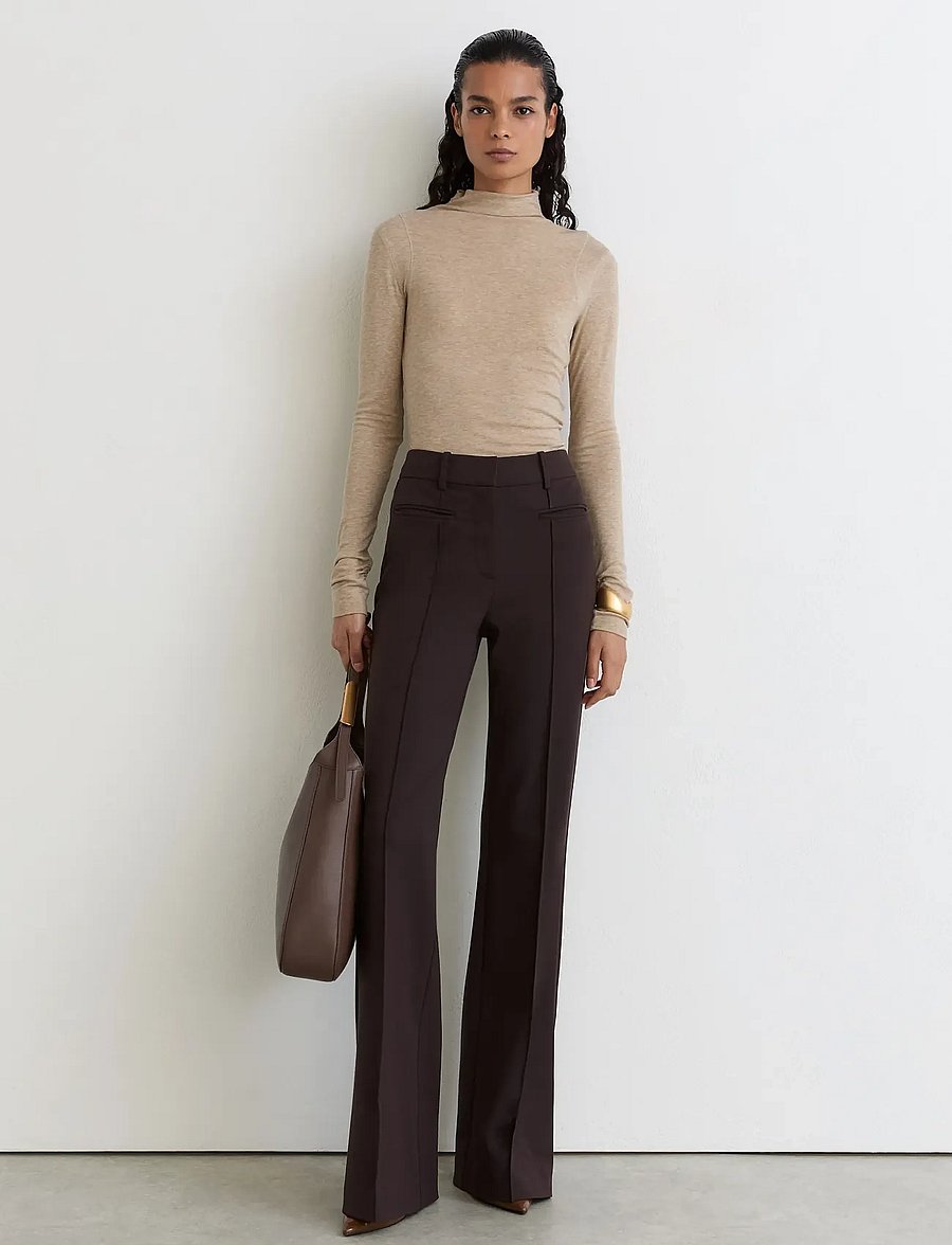 Reiss - HEIDI LONG SLEEVE RUCHED TEE - rollkragenpullover - oatmeal neutral - 5