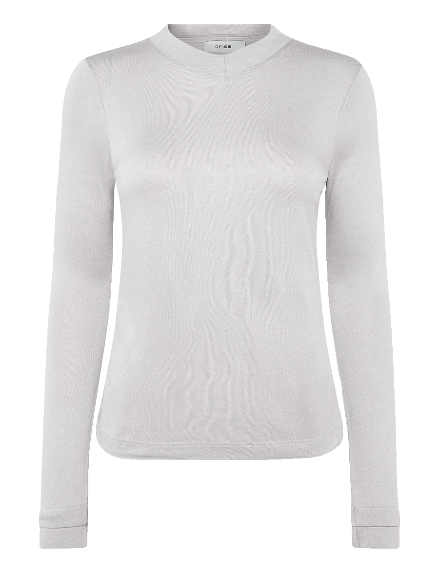 Reiss - BRODY LONG SLEEVE TOP - pikkade varrukatega topid - light grey - 0