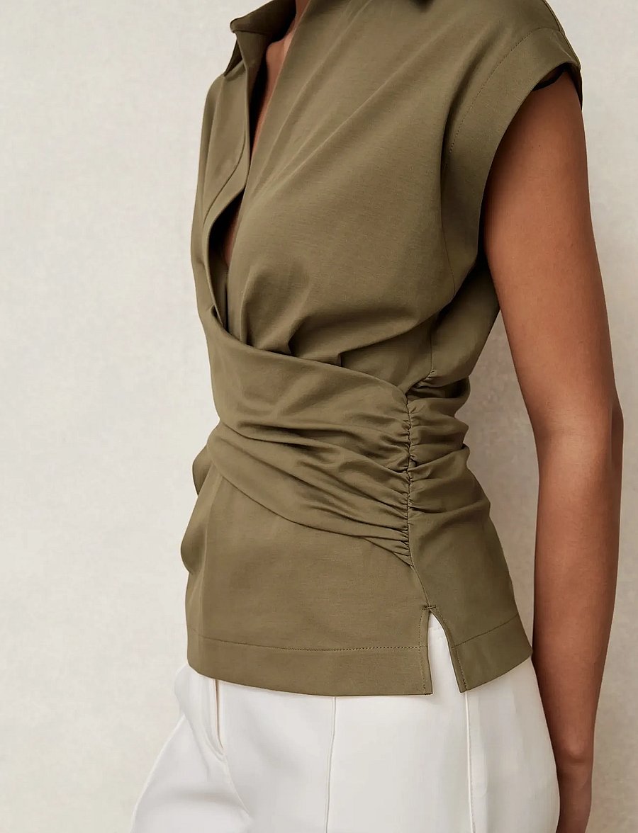 Reiss - JEAN - Ärmellose blusen - khaki green - 0