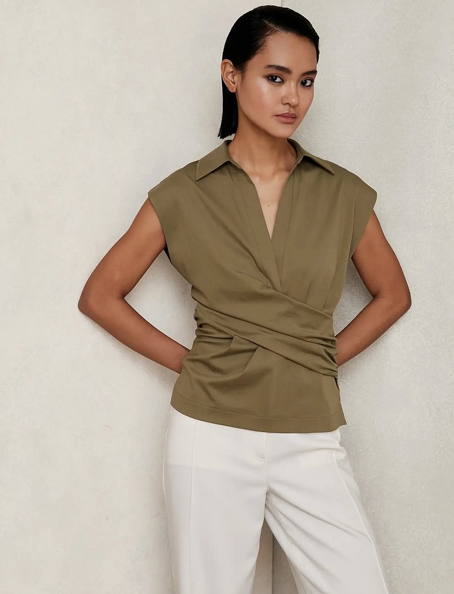 Reiss - JEAN - Ärmellose blusen - khaki green - 3