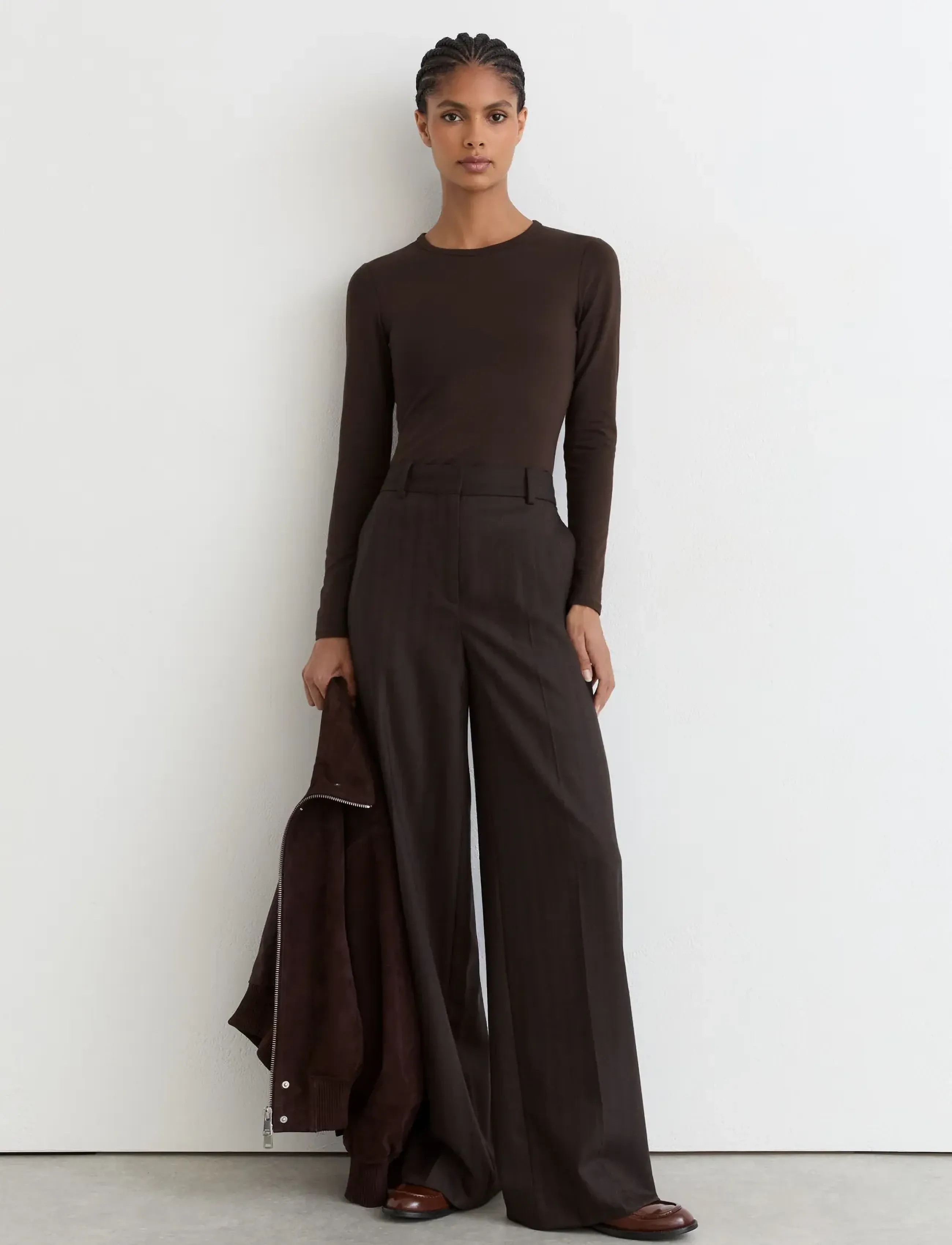 Reiss - JADA LONG SLEEVE TOP - pikkade varrukatega topid - xchocolate - 4