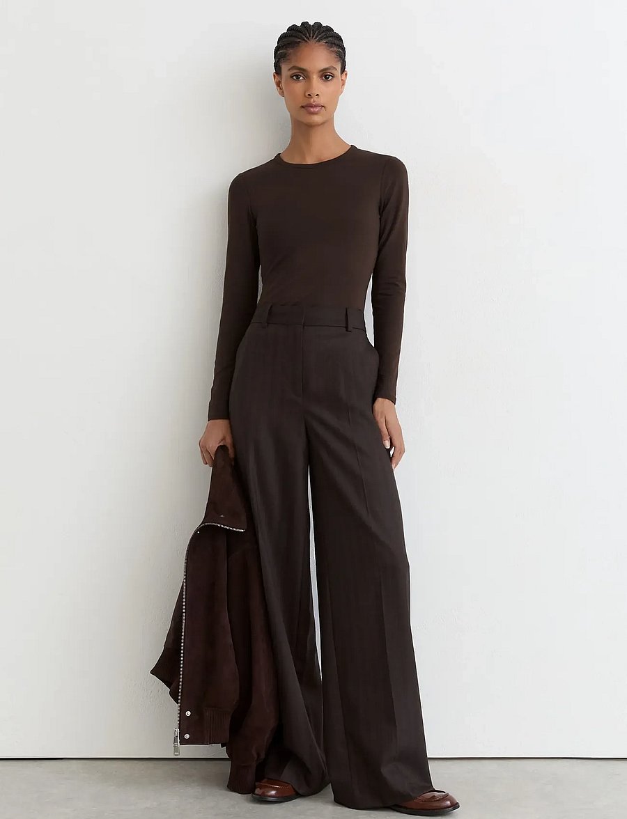 Reiss - JADA LONG SLEEVE TOP - pikkade varrukatega topid - xchocolate - 4