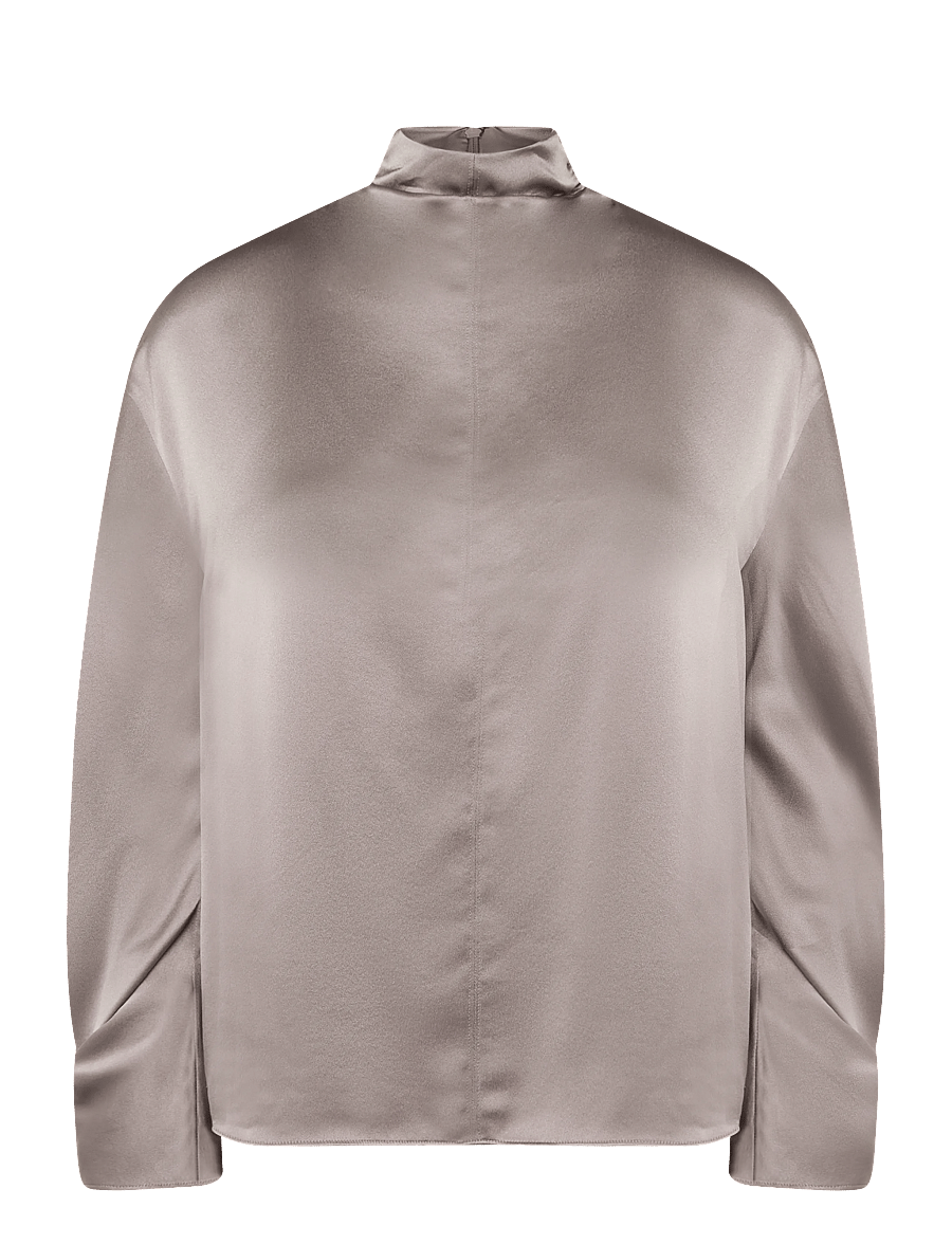 Reiss - MEENA HIGH NECK SILK SHIRT - pikkade varrukatega särgid - neutral - 0