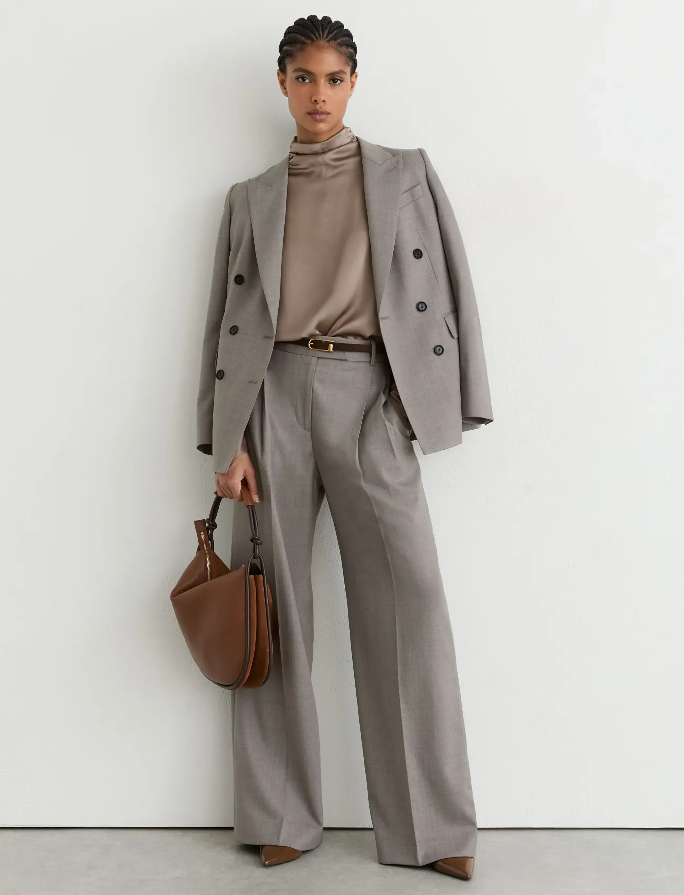 Reiss - MEENA HIGH NECK SILK SHIRT - koszule z długimi rękawami - neutral - 5